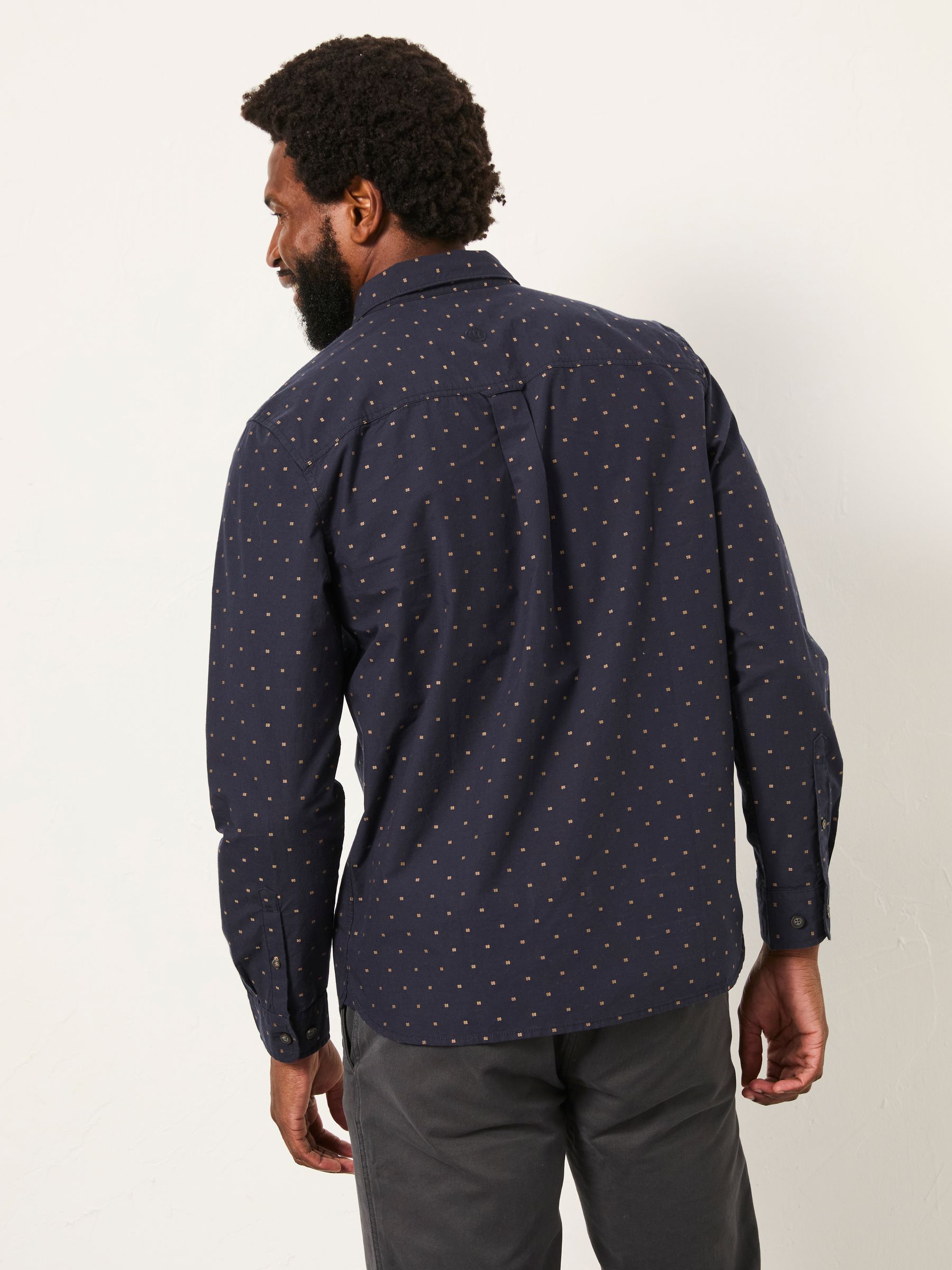 Blue Long Sleeve Dobby Shirt - Image 3 of 5