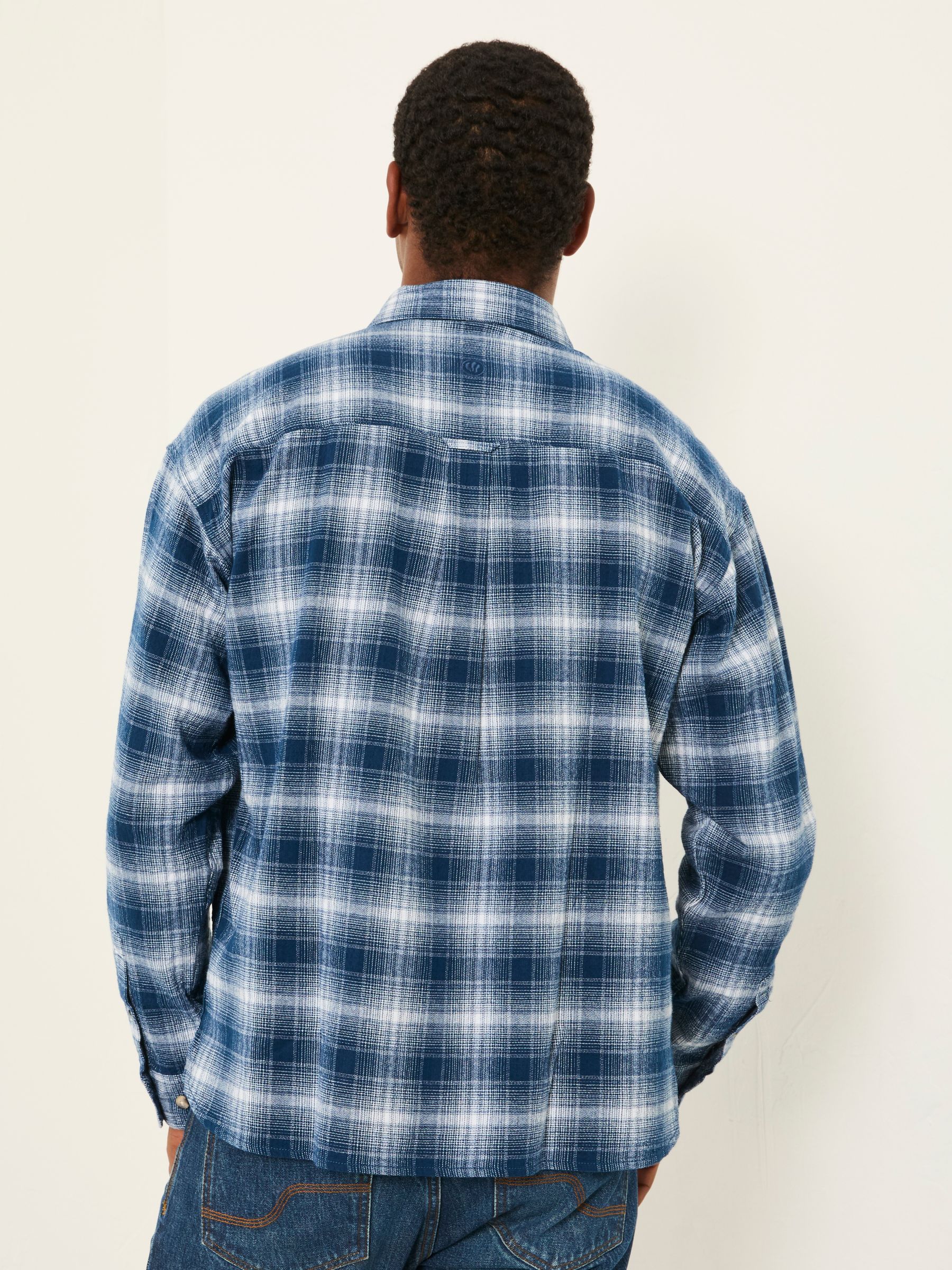 Morley Blue Long Sleeve Relaxed Fit Check Shirt - Image 2 of 6