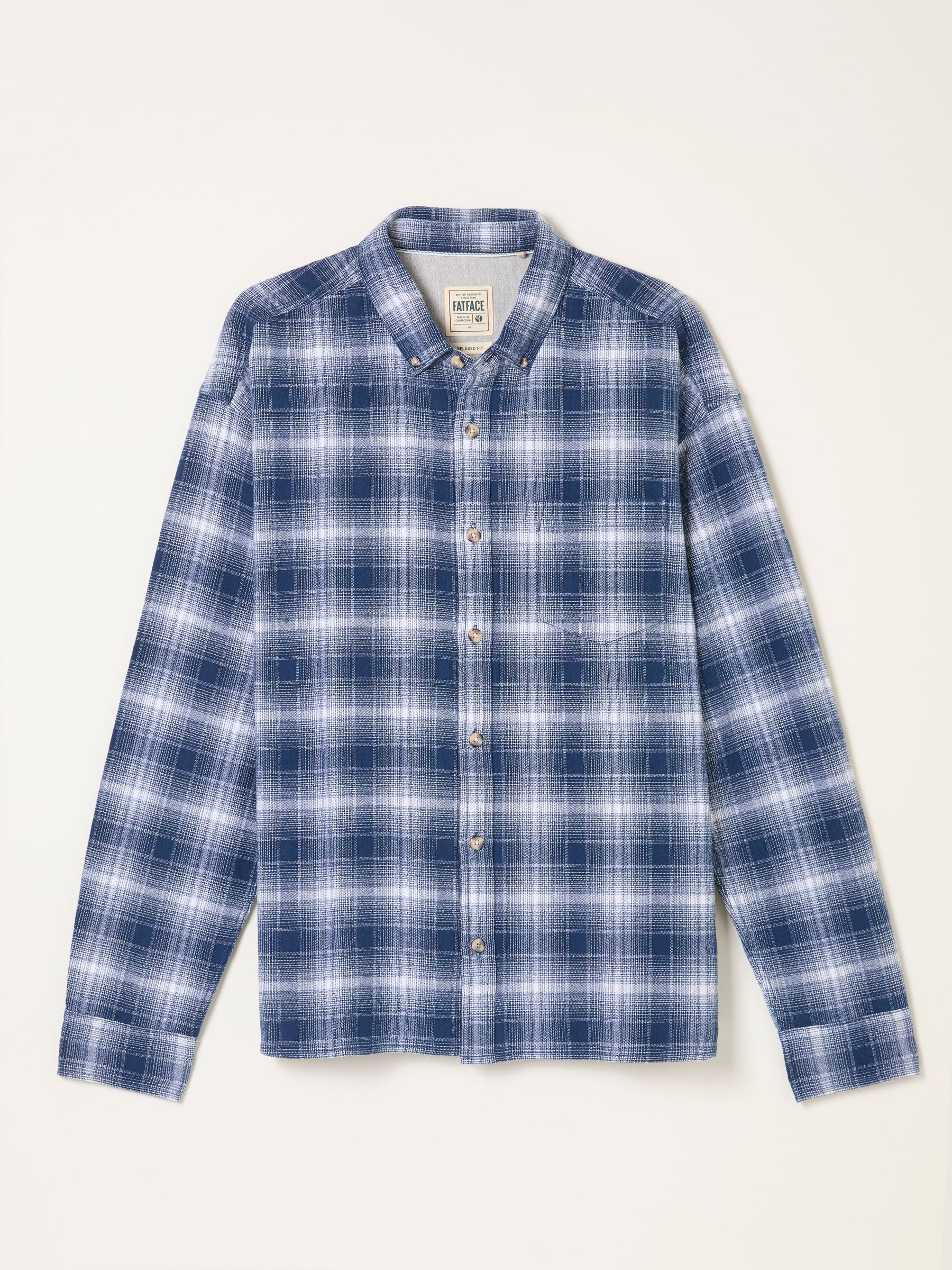 Morley Blue Long Sleeve Relaxed Fit Check Shirt - Image 6 of 6