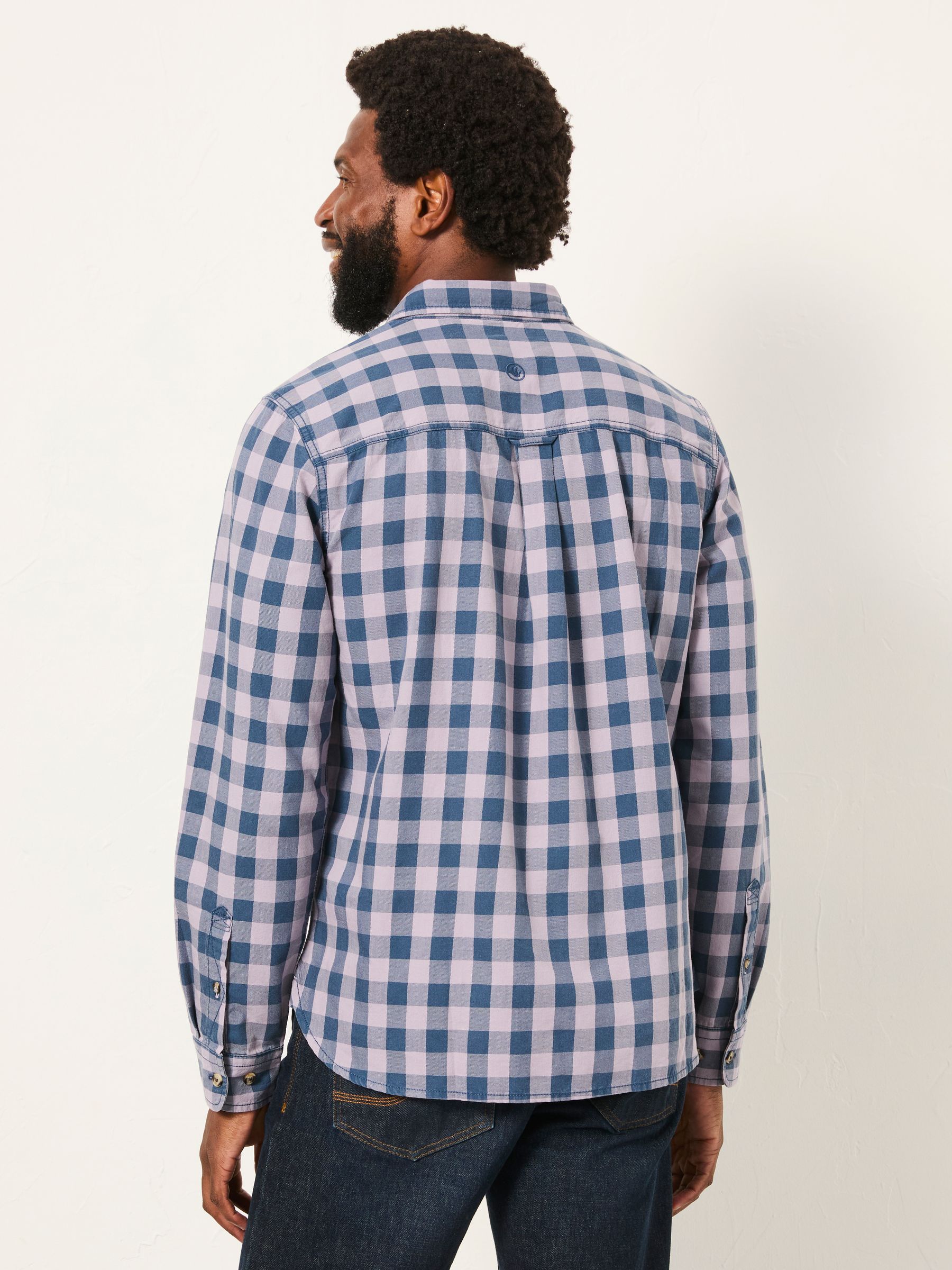 Thursby Lilac Purple Long Sleeve Relaxed Fit Gingham Shirt - Image 2 of 6