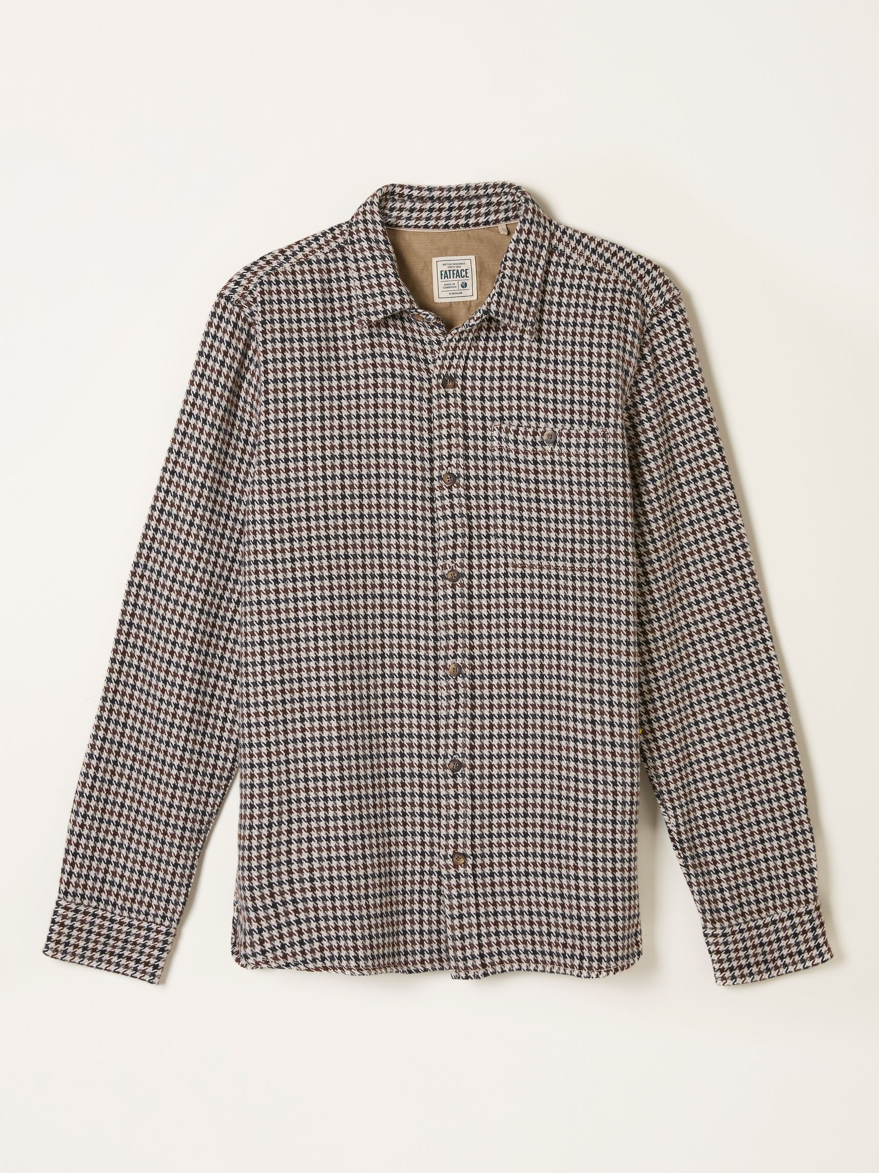 Rust Brown Long Sleeve Dogtooth Shirt - Image 6 of 6
