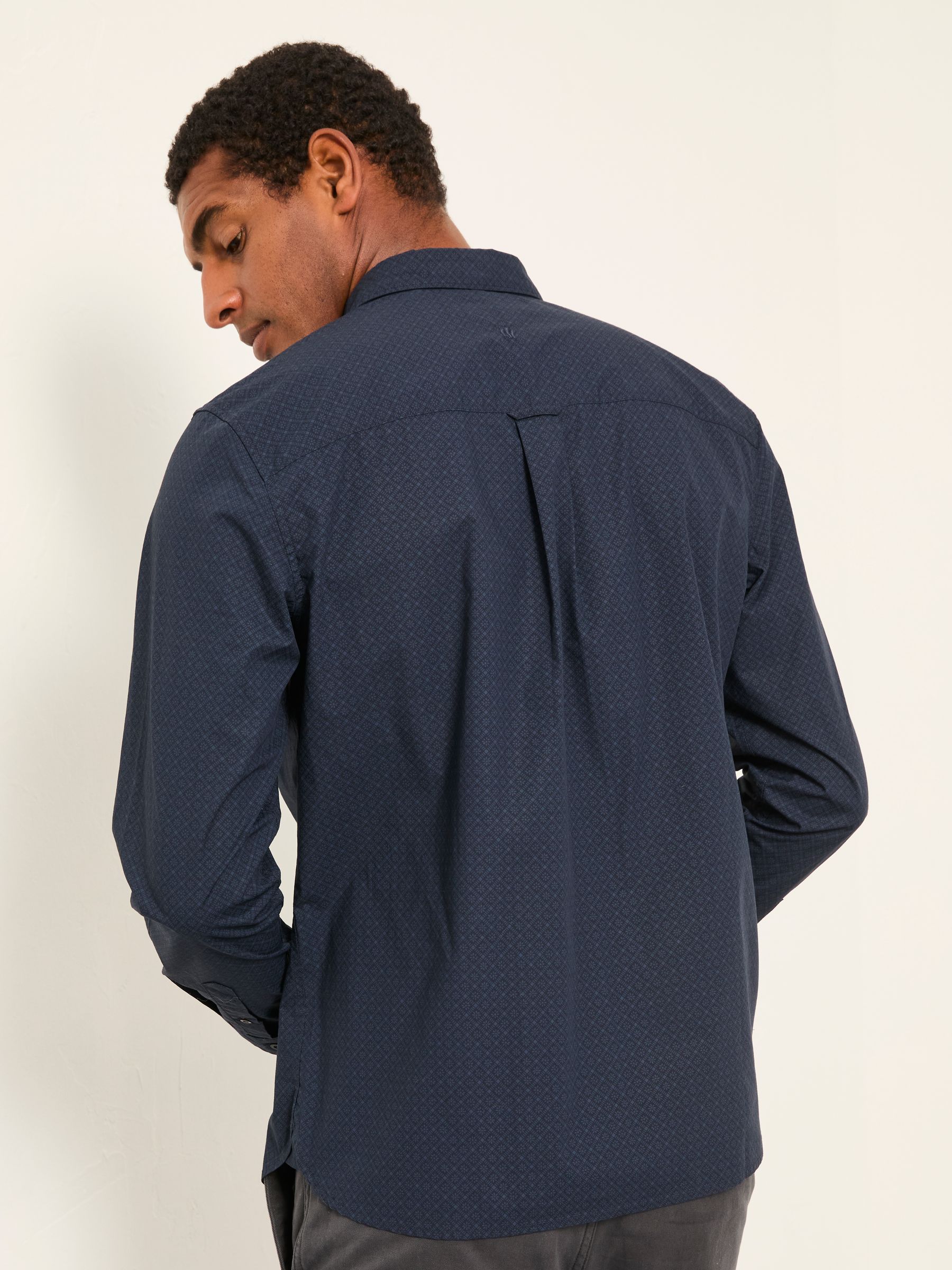 Navy Long Sleeve Geo Print Shirt - Image 2 of 5