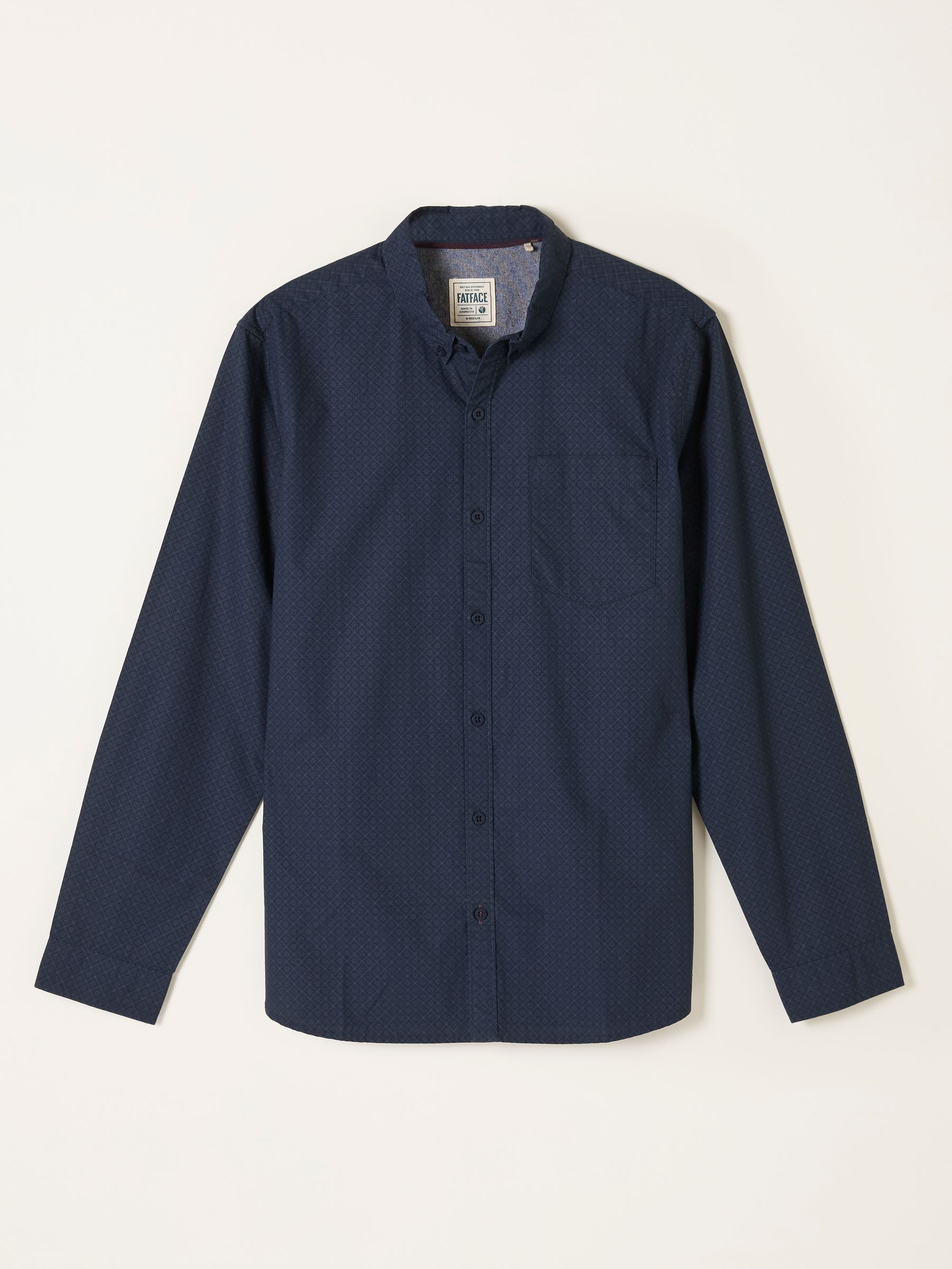 Navy Long Sleeve Geo Print Shirt - Image 5 of 5