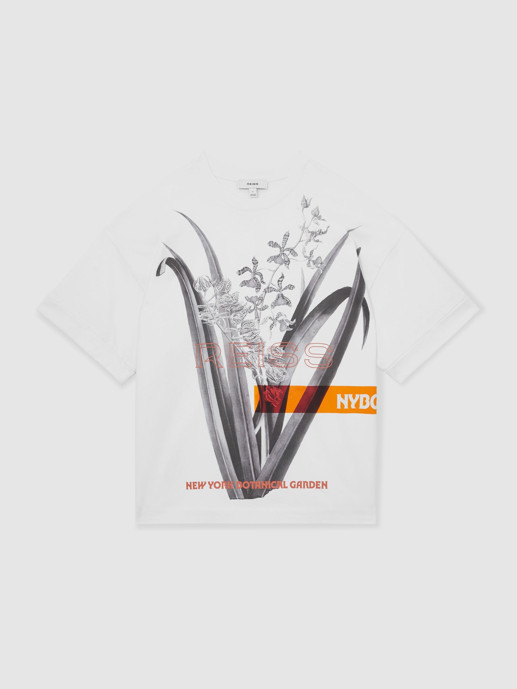 Reiss | NYBG Floral Oversize T-Shirt in Ivory - Image 2 of 5