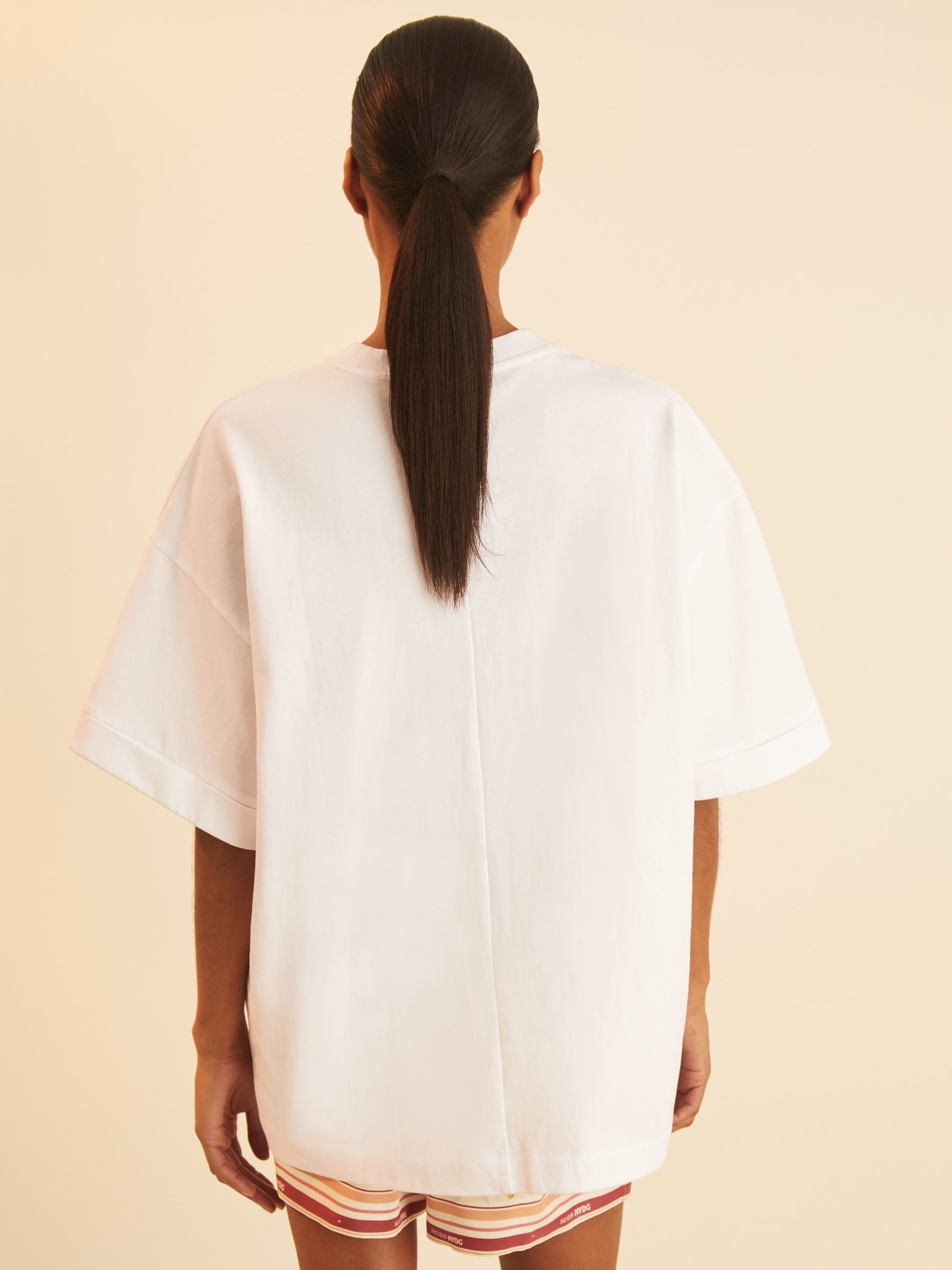 Reiss | NYBG Floral Oversize T-Shirt in Ivory - Image 4 of 5