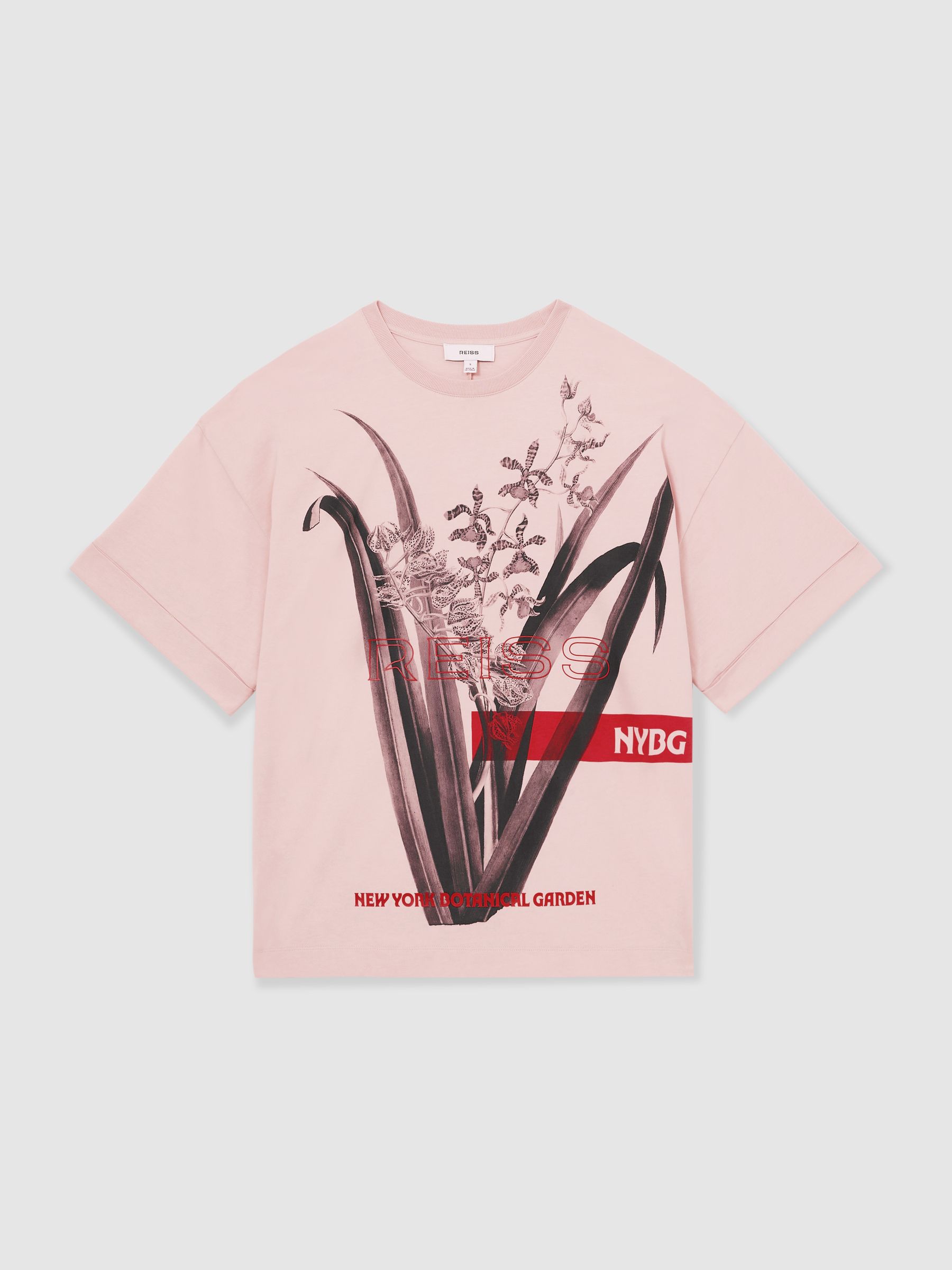 Reiss | NYBG Floral Oversize T-Shirt in Pink - Image 2 of 5