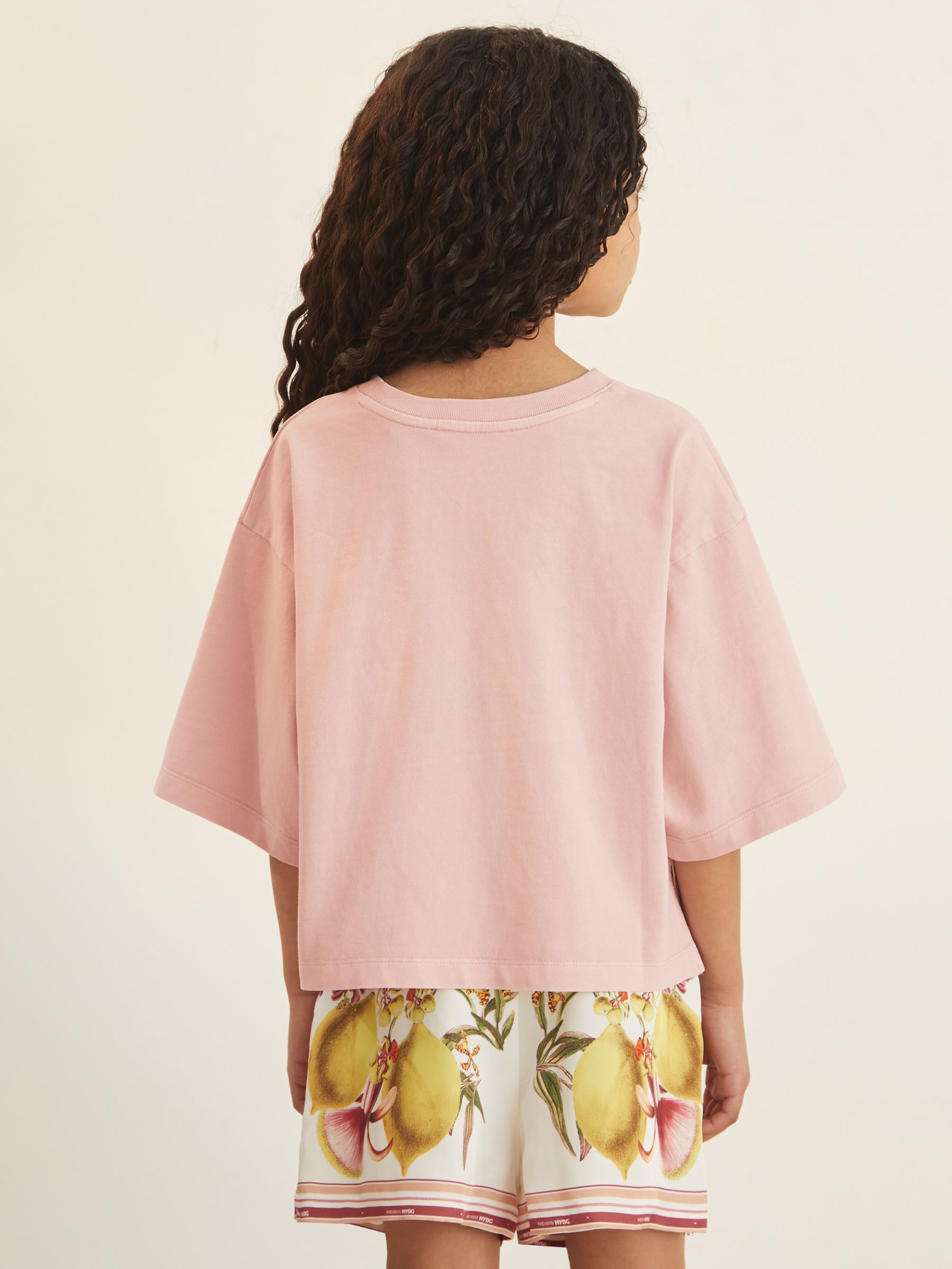 9-13 yrs Reiss | NYBG Floral Oversize T-Shirt in Pink - Image 4 of 5