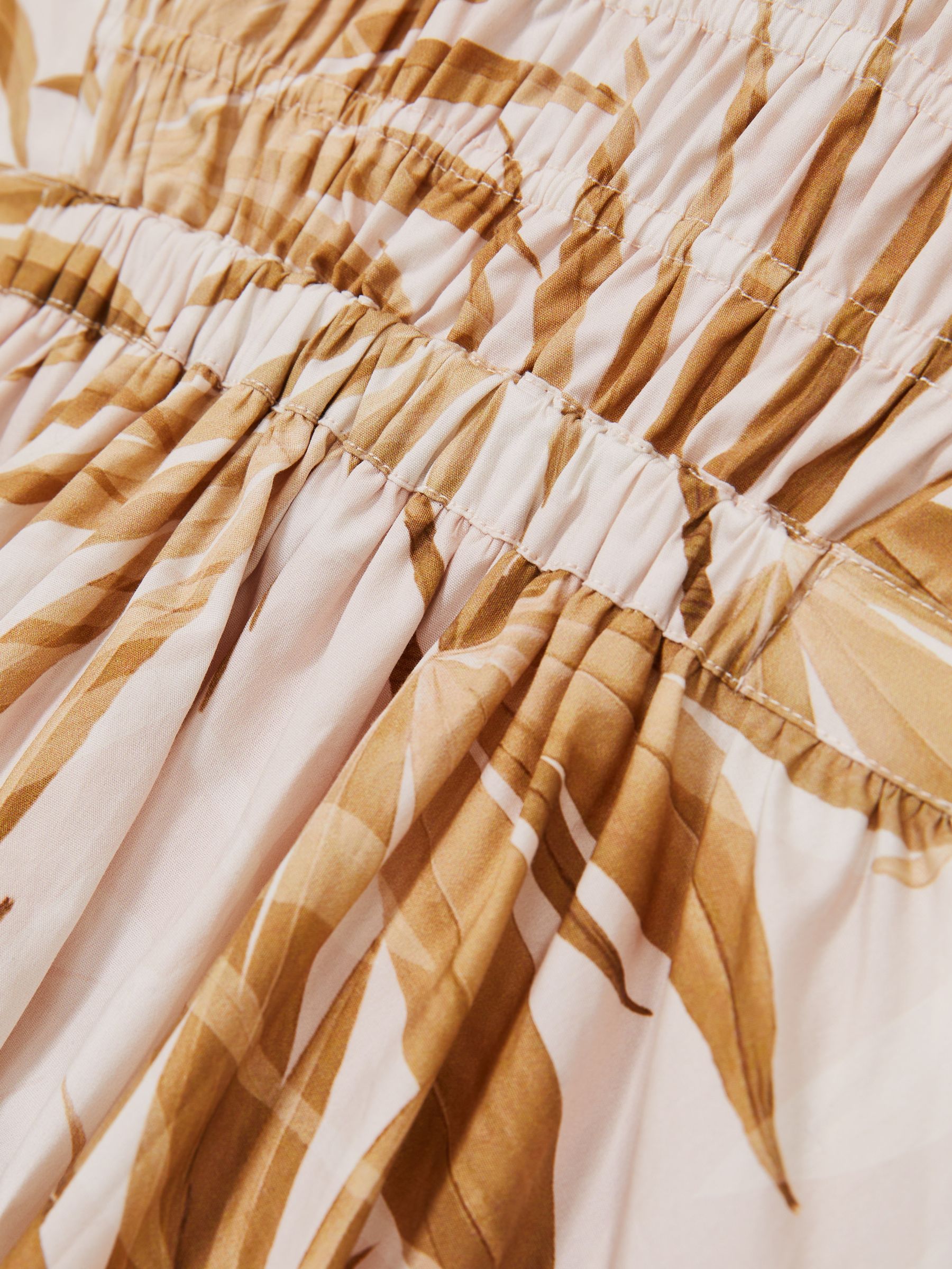 Cotton Shirred Printed Dress in Multi - Image 4 of 4
