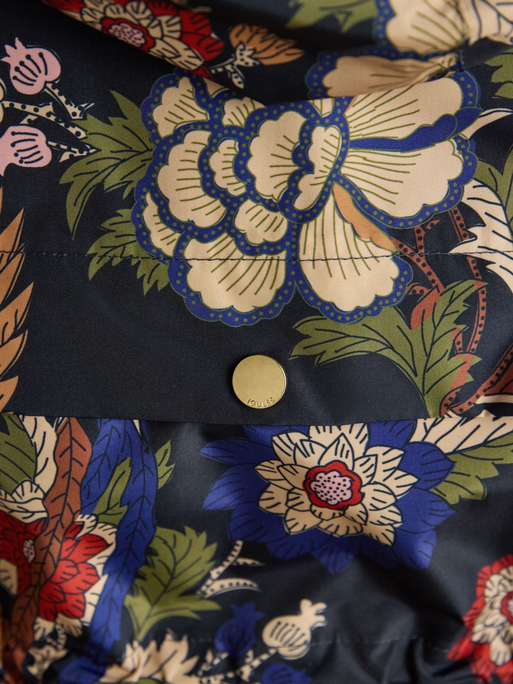 Holkham Navy Bird Floral Waterproof Packable Raincoat With Hood - Image 7 of 12