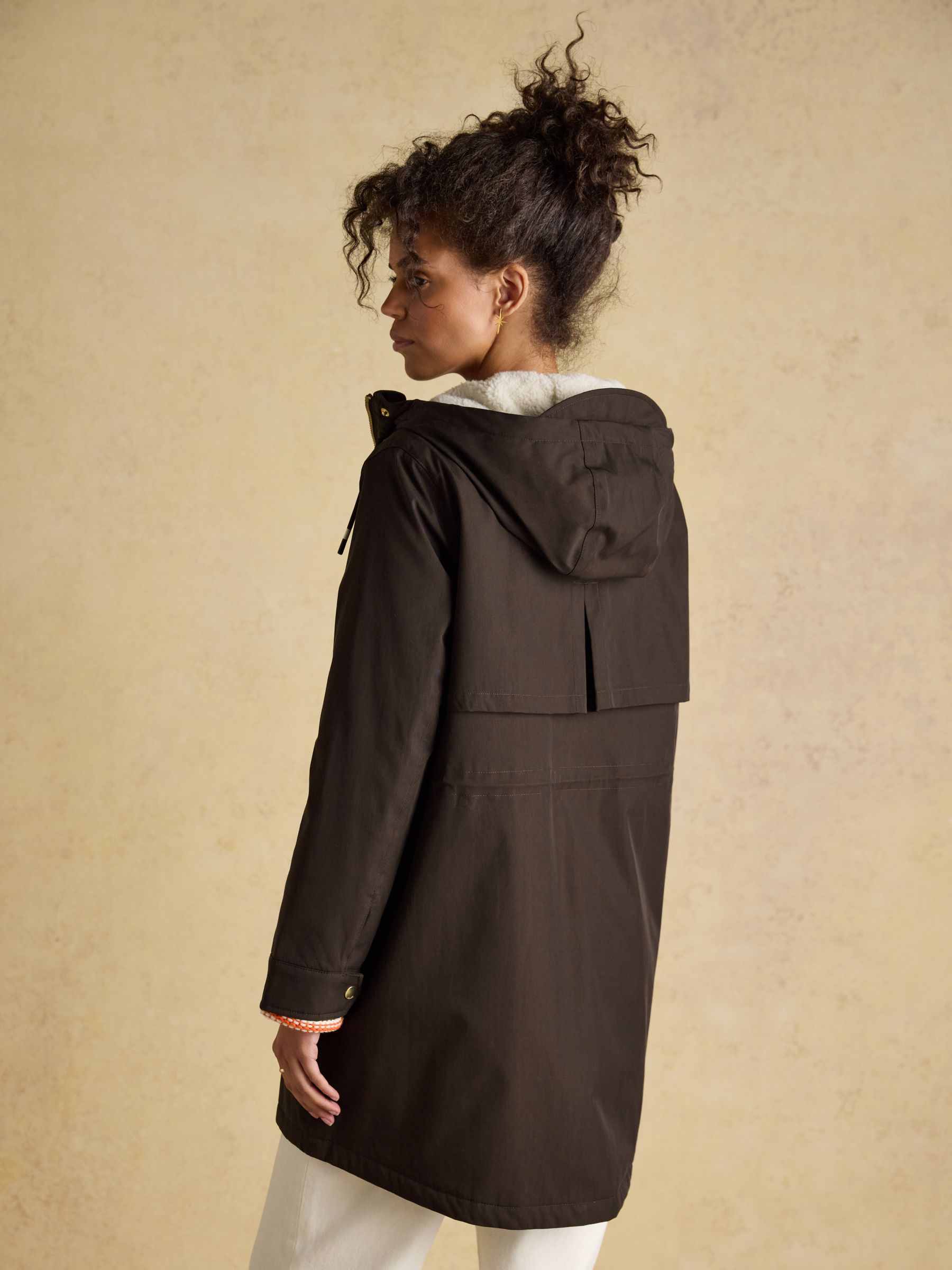 Portwell Cosy Brown Fleece Lined Waterproof Raincoat with Hood - Image 2 of 9