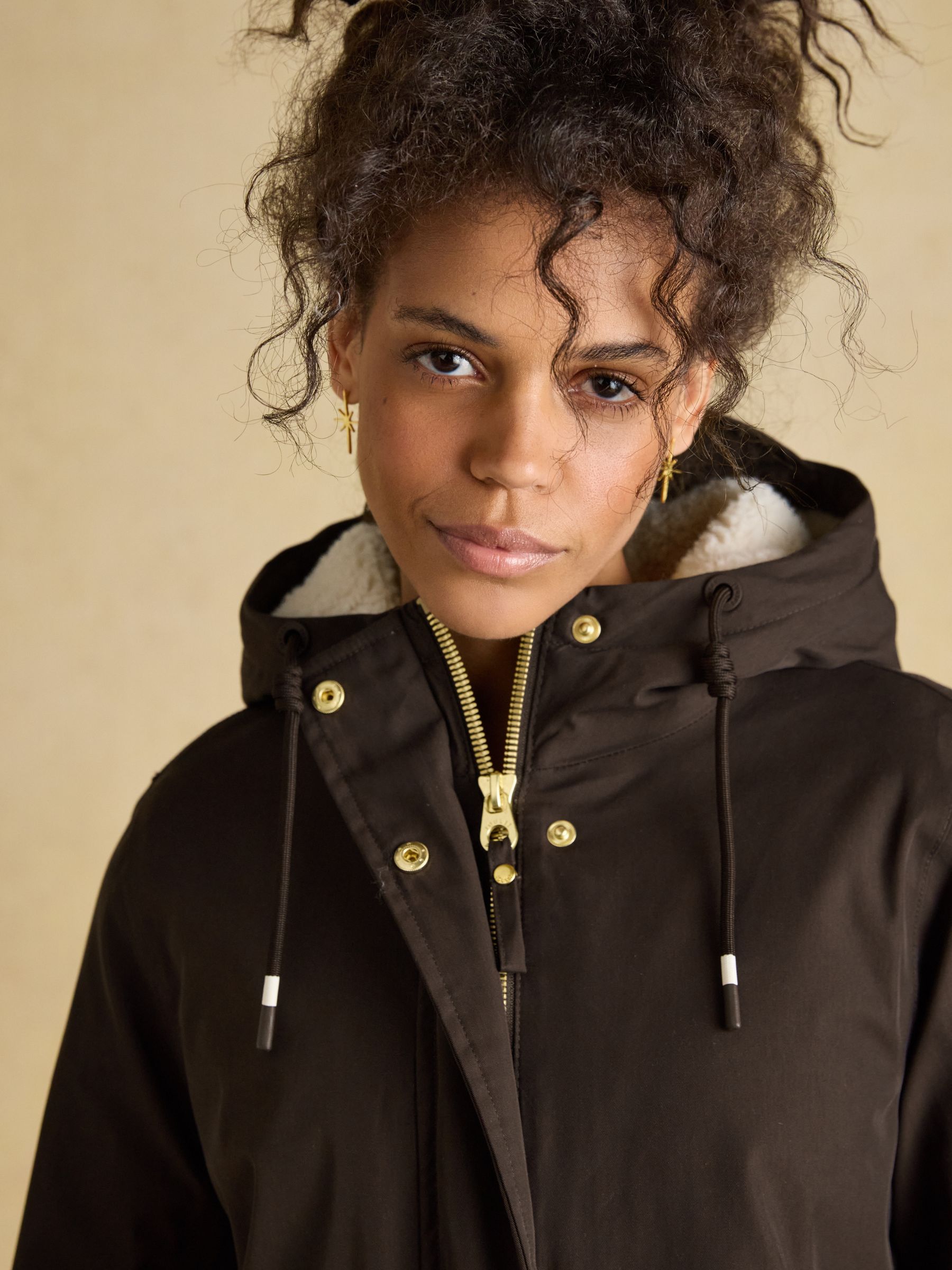 Portwell Cosy Brown Fleece Lined Waterproof Raincoat with Hood - Image 7 of 9