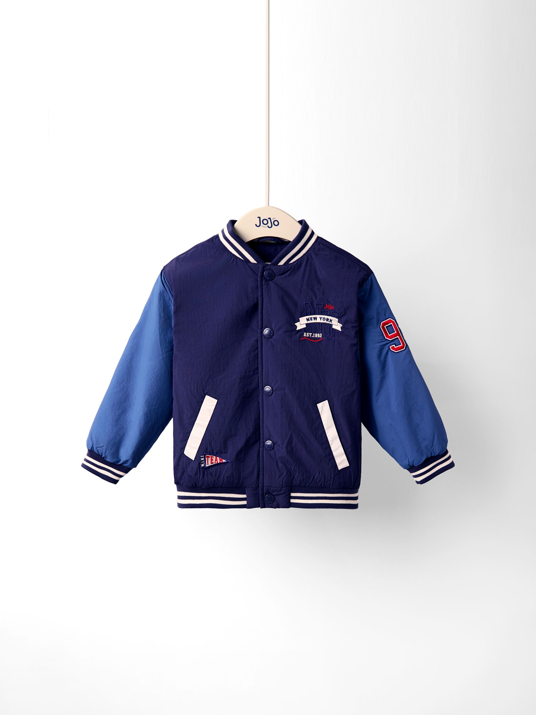 Blue Bomber Varsity Jacket | JoJo Maman Bébé