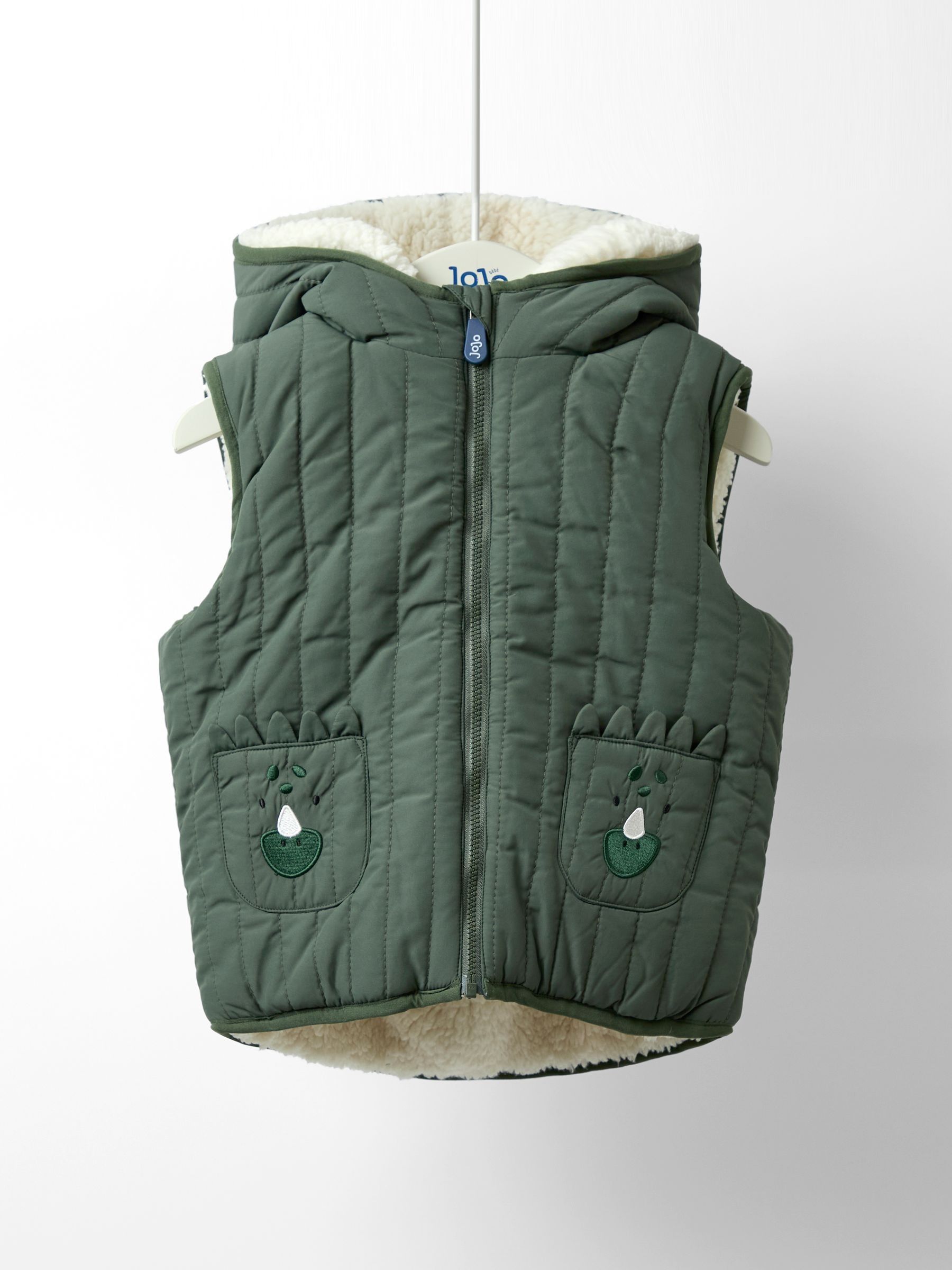 Green Dino Borg Lined Gilet - Image 6 of 10
