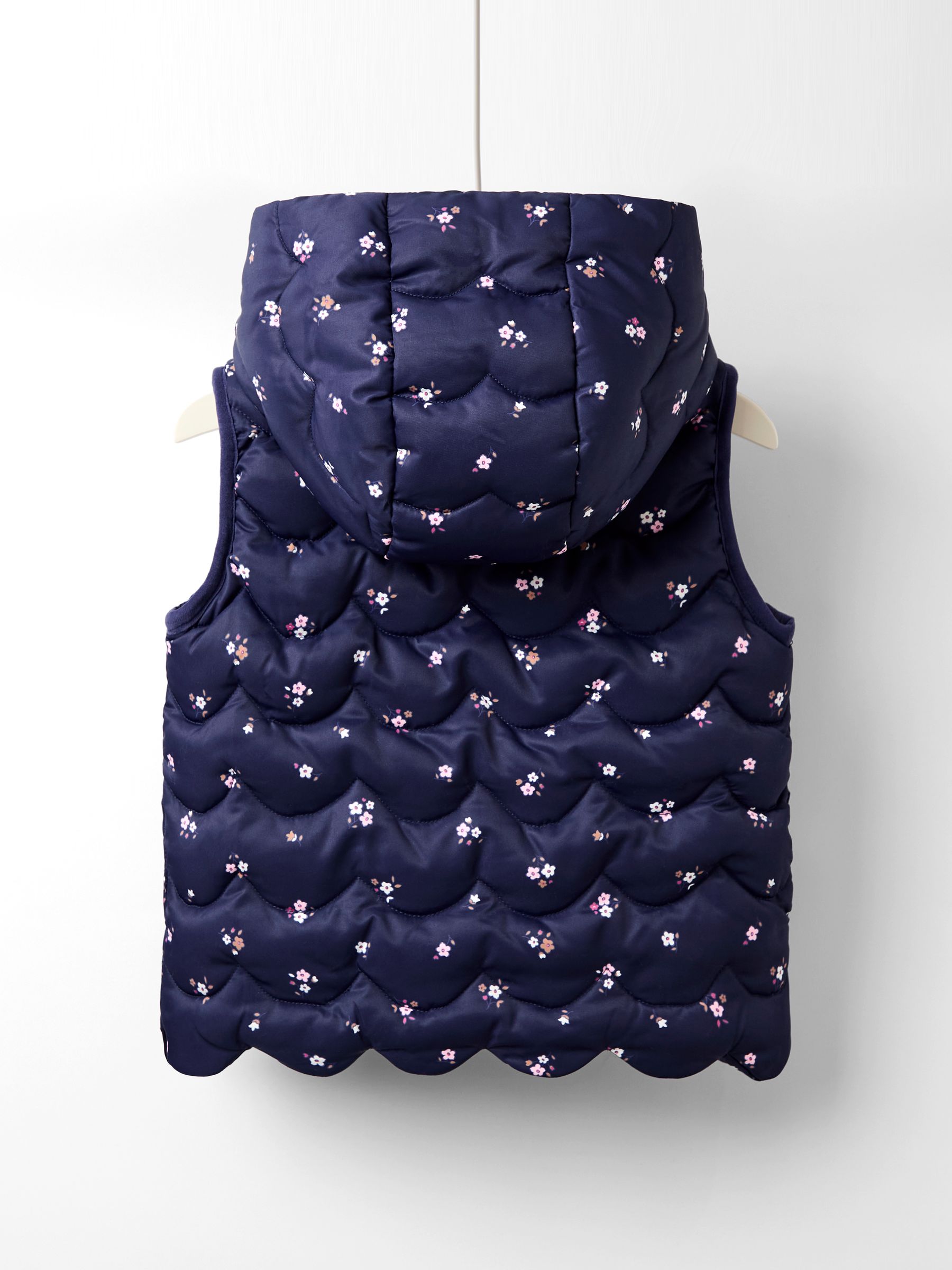 Blue Floral Quilted Cosy Lined Gilet - Image 2 of 4