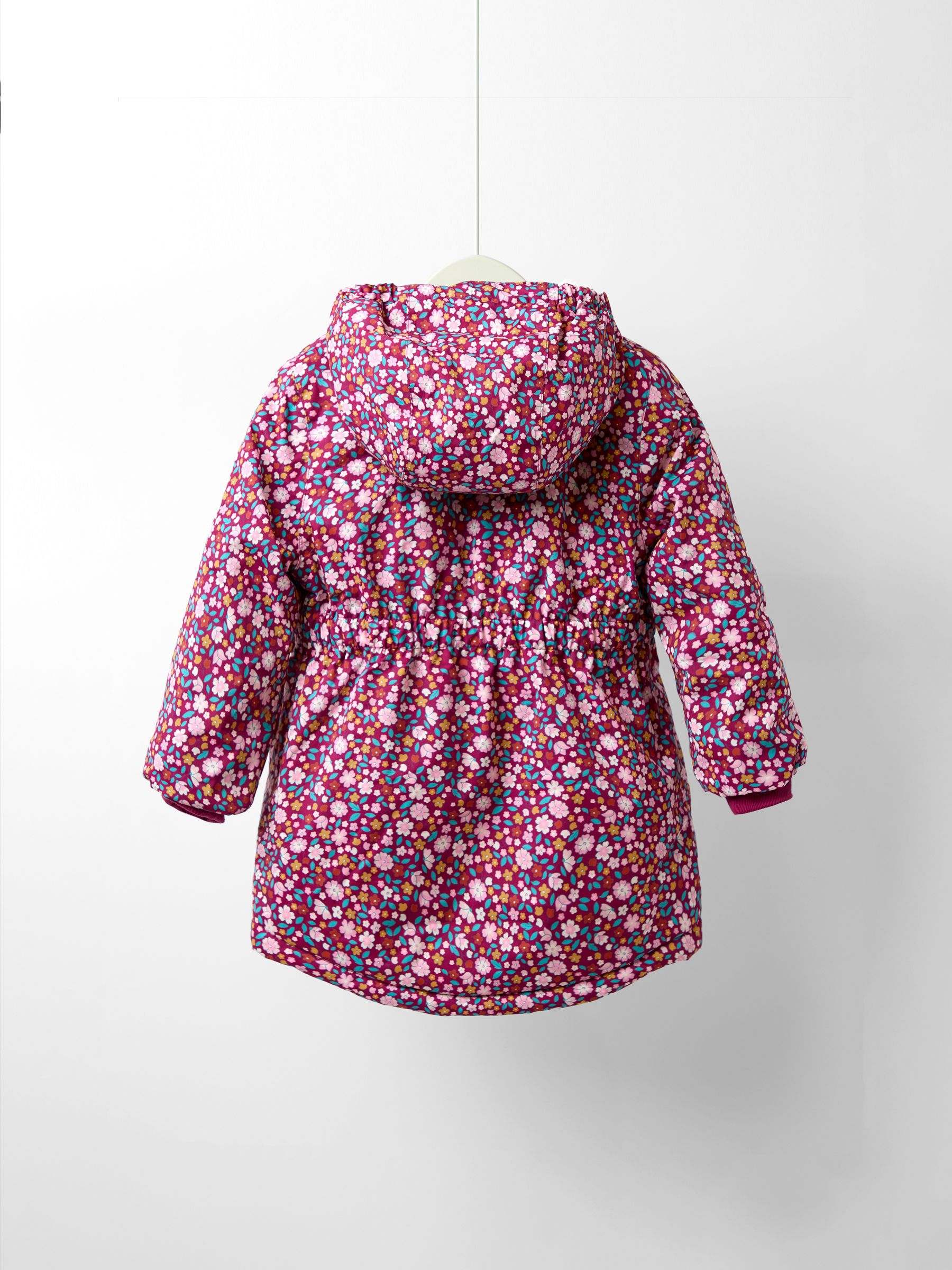 Purple Floral Borg Lined Puffer Coat - Image 7 of 10