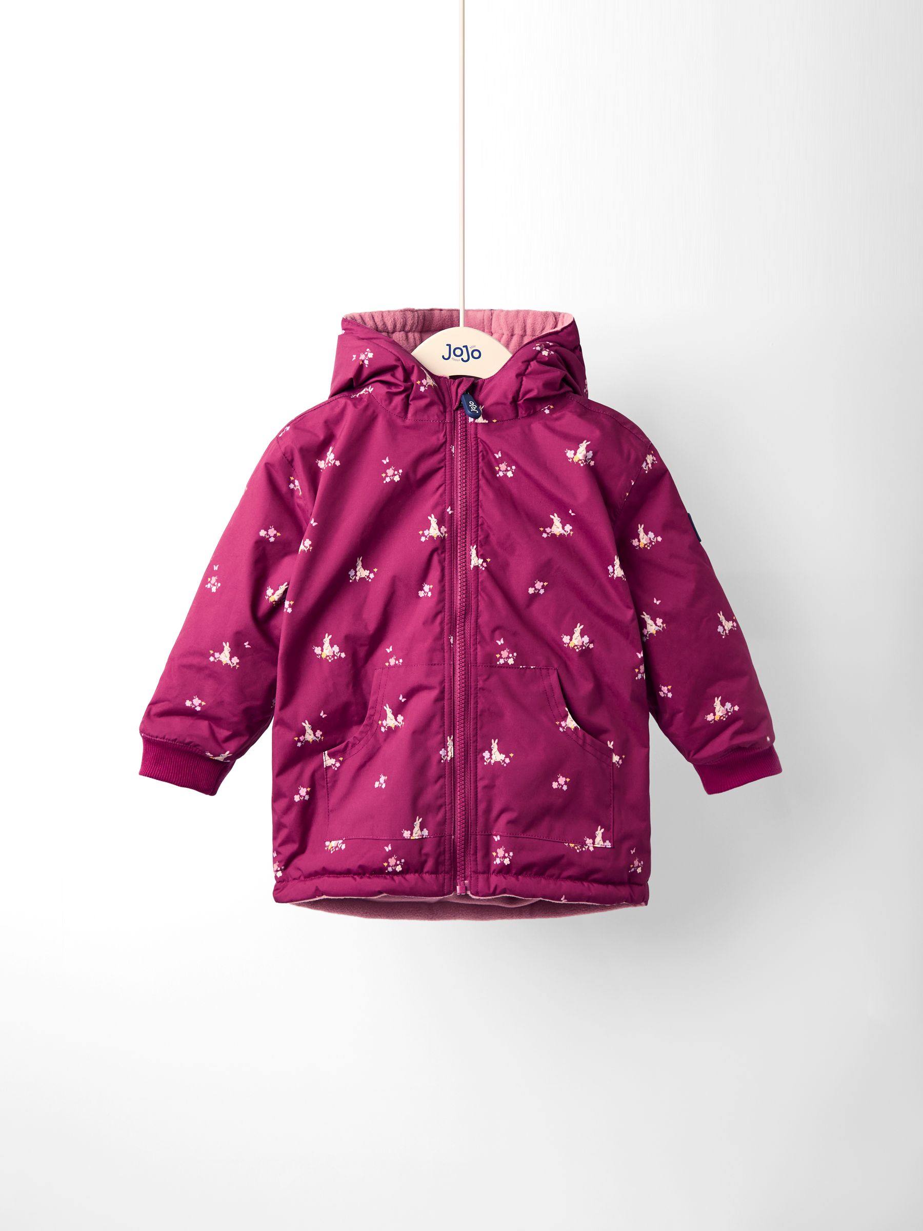 Pink Bunny Embroidered Reversible Jacket | JoJo Maman Bébé