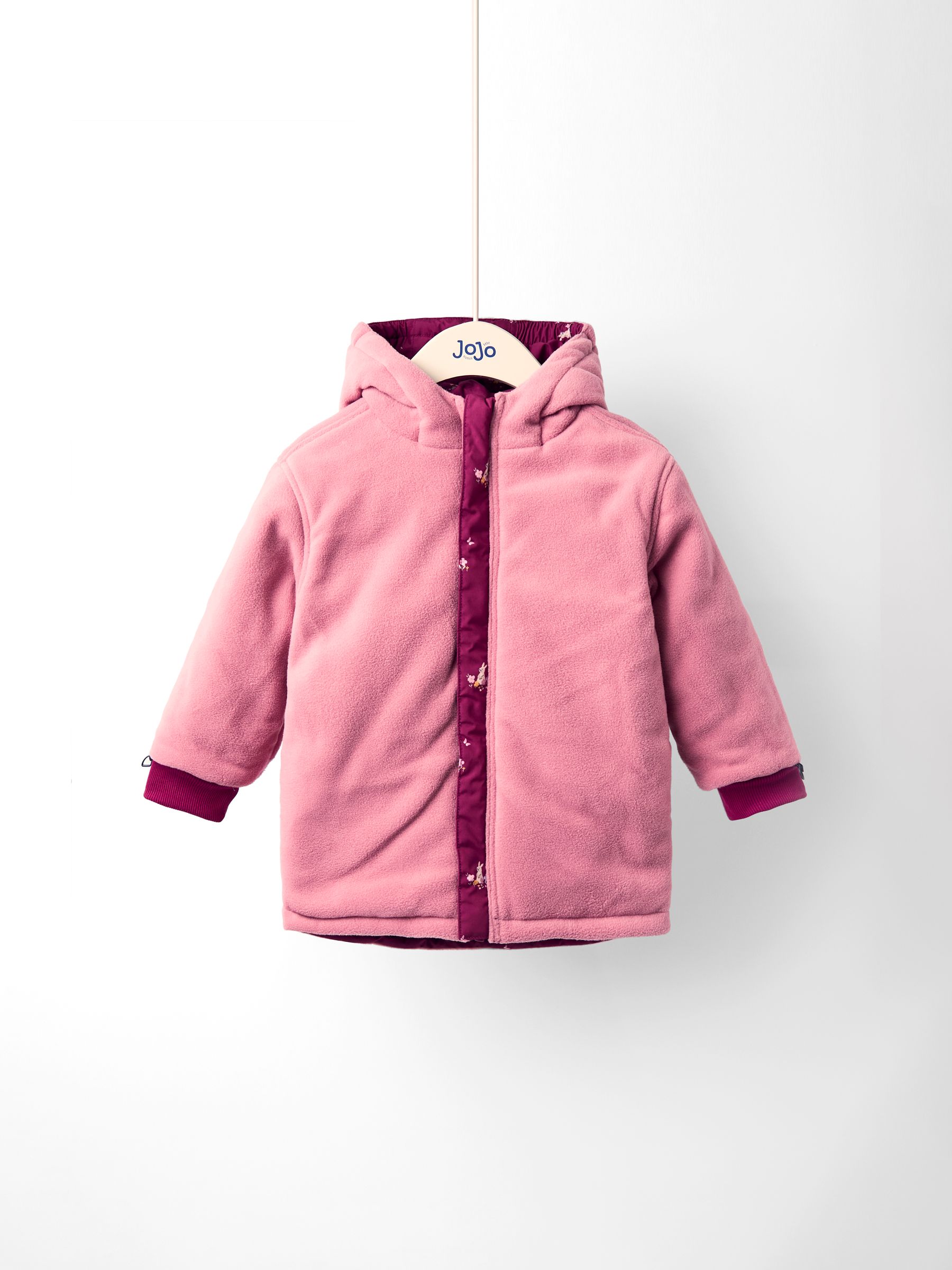 Pink Bunny Embroidered Reversible Jacket | JoJo Maman Bébé