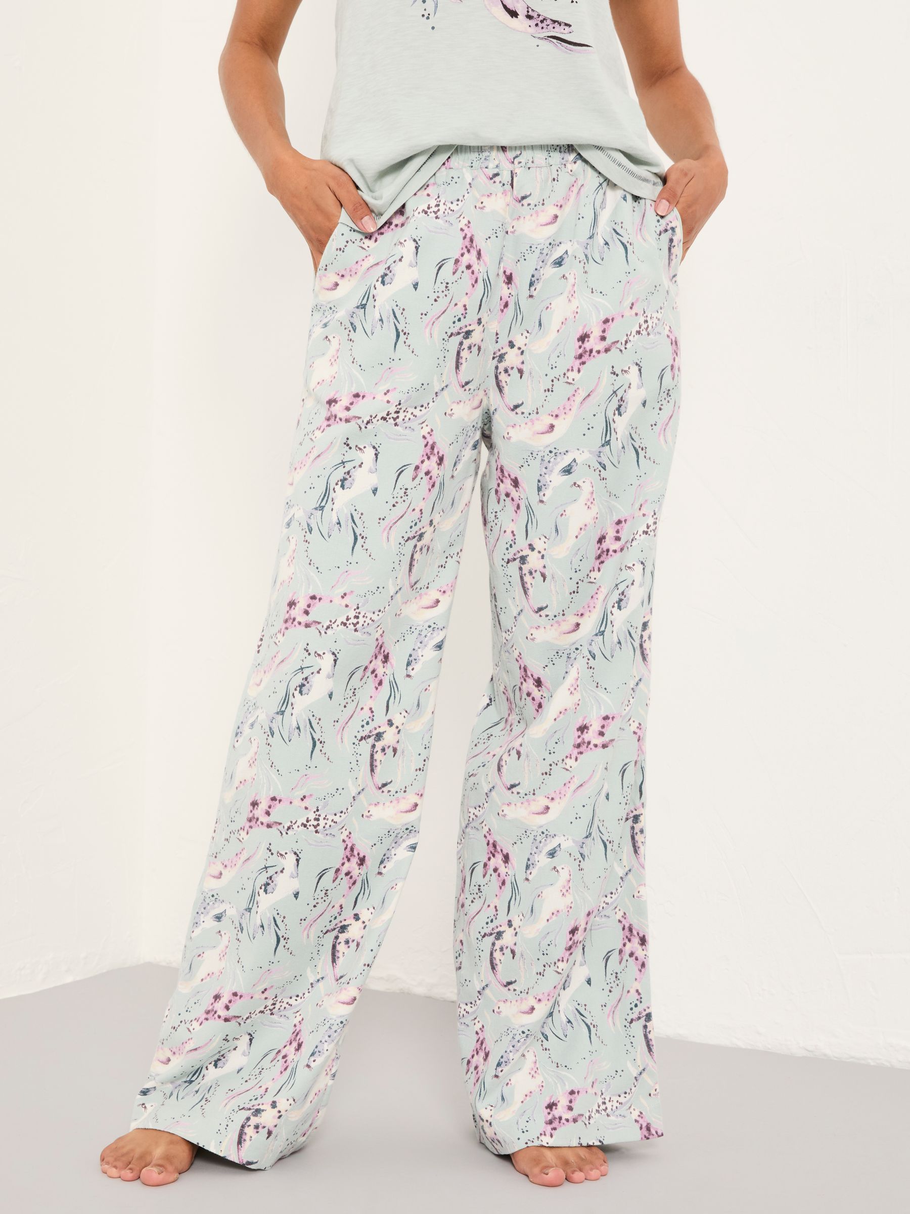 Lola Pale Blue Seal Pyjama Bottoms - Image 1 of 6 Lola Pale Blue Seal Pyjama Bottoms - Image 1 of 6