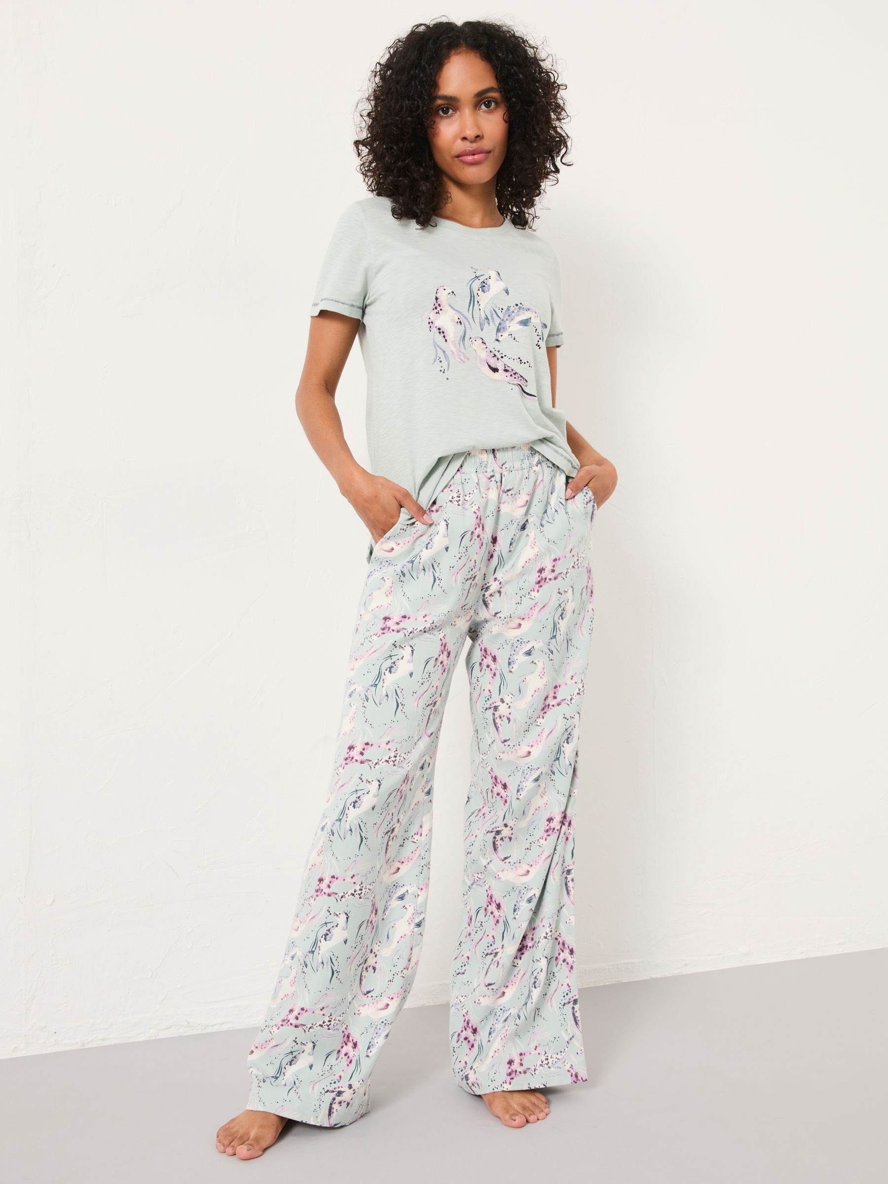Lola Pale Blue Seal Pyjama Bottoms - Image 4 of 6