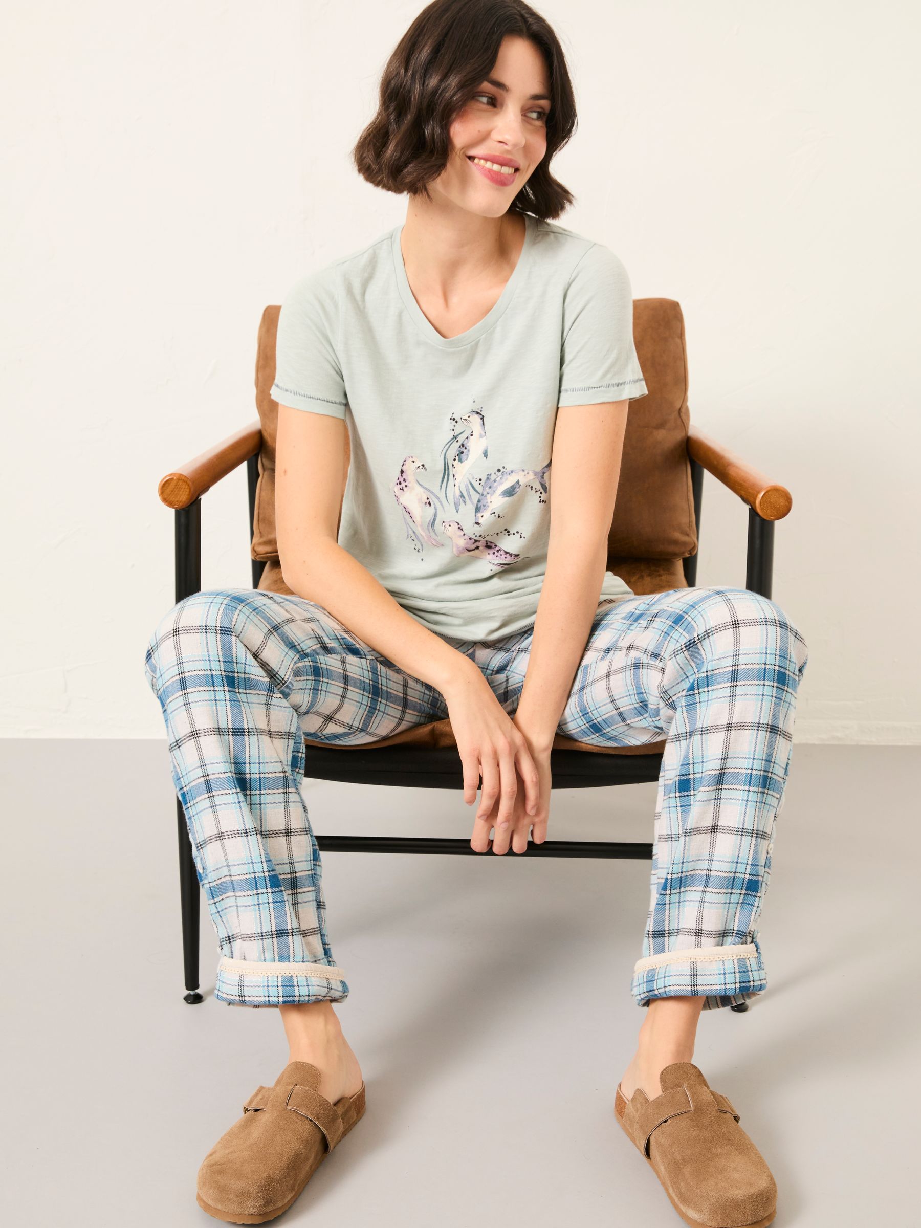 Natalie Pale Blue Seal Graphic T Shirt - Image 3 of 5