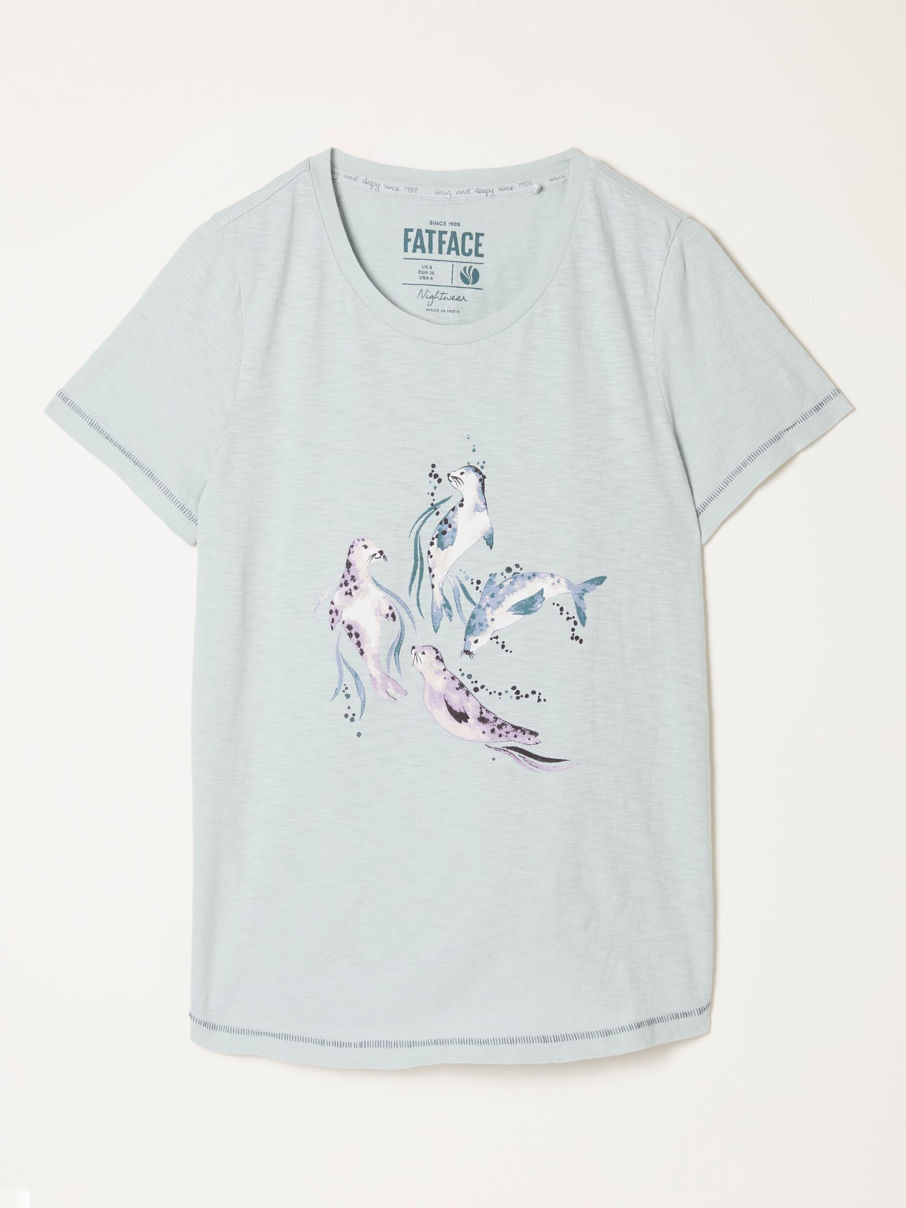 Natalie Pale Blue Seal Graphic T Shirt - Image 5 of 5