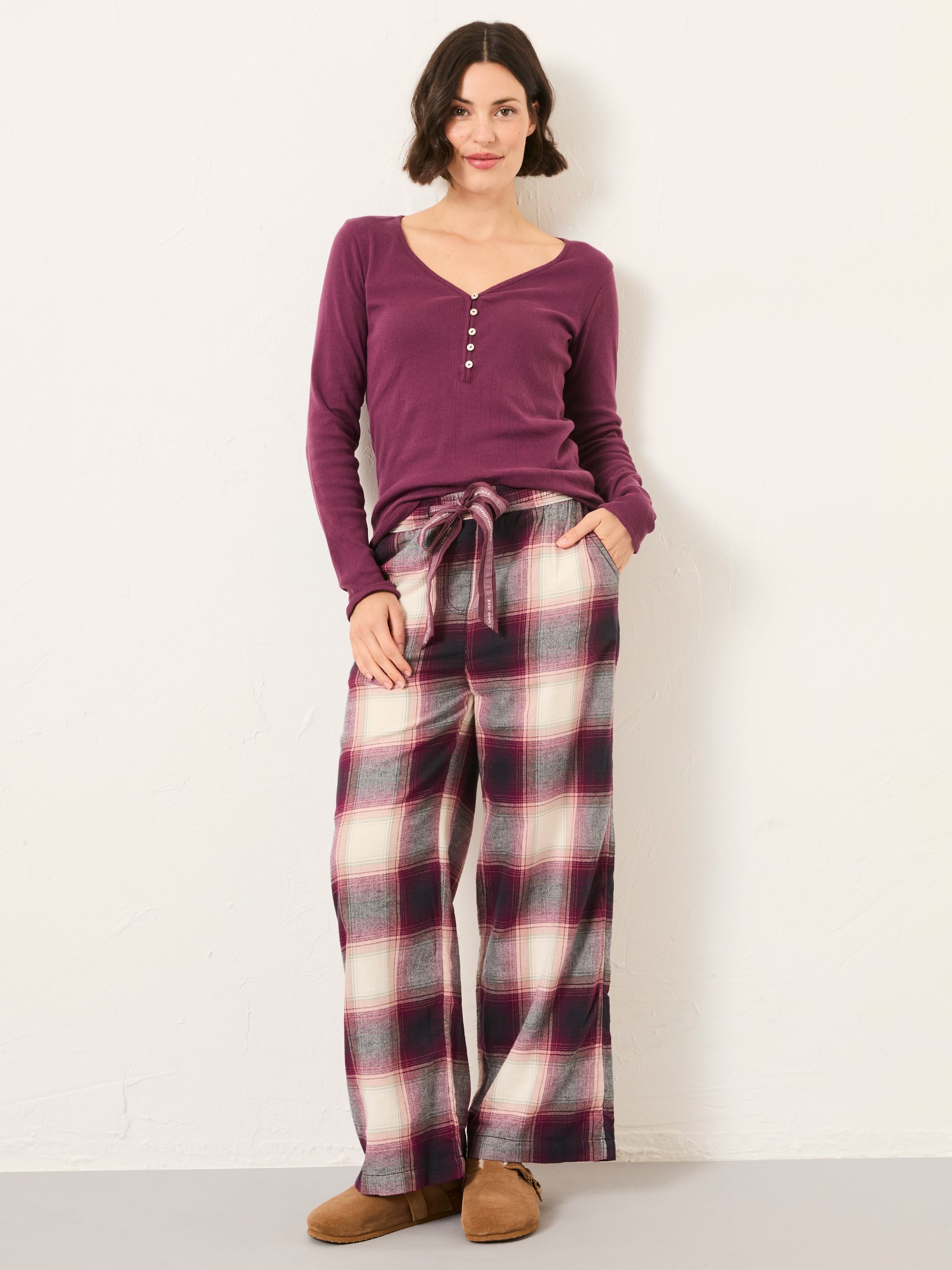 Lola Purple Check Pyjama Bottoms - Image 3 of 7