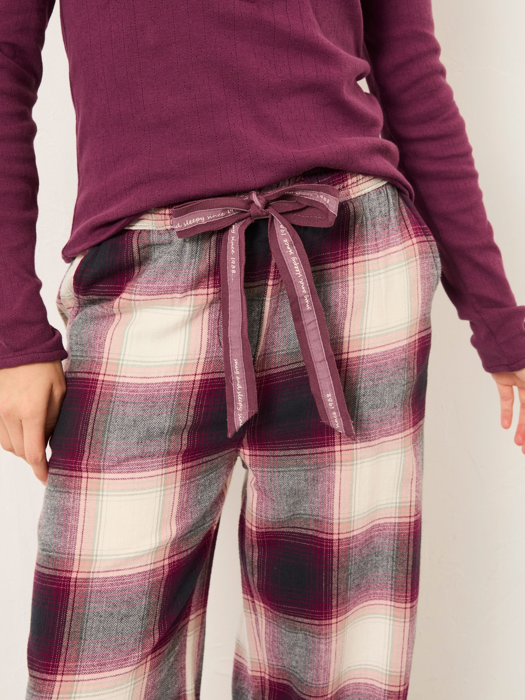 Lola Purple Check Pyjama Bottoms - Image 4 of 7