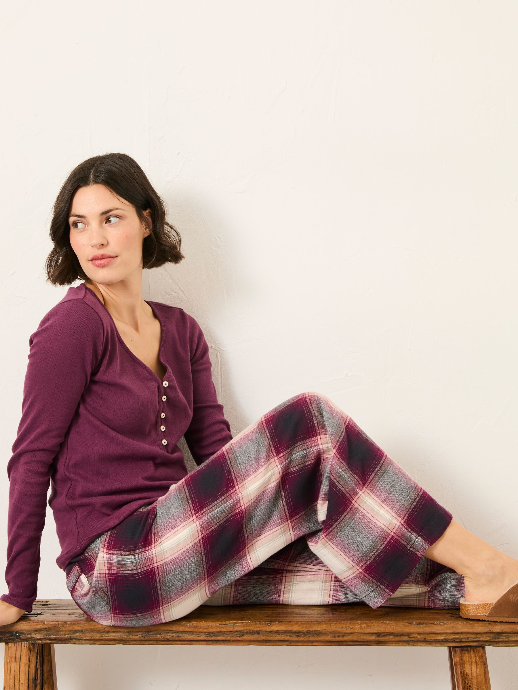 Lola Purple Check Pyjama Bottoms - Image 6 of 7