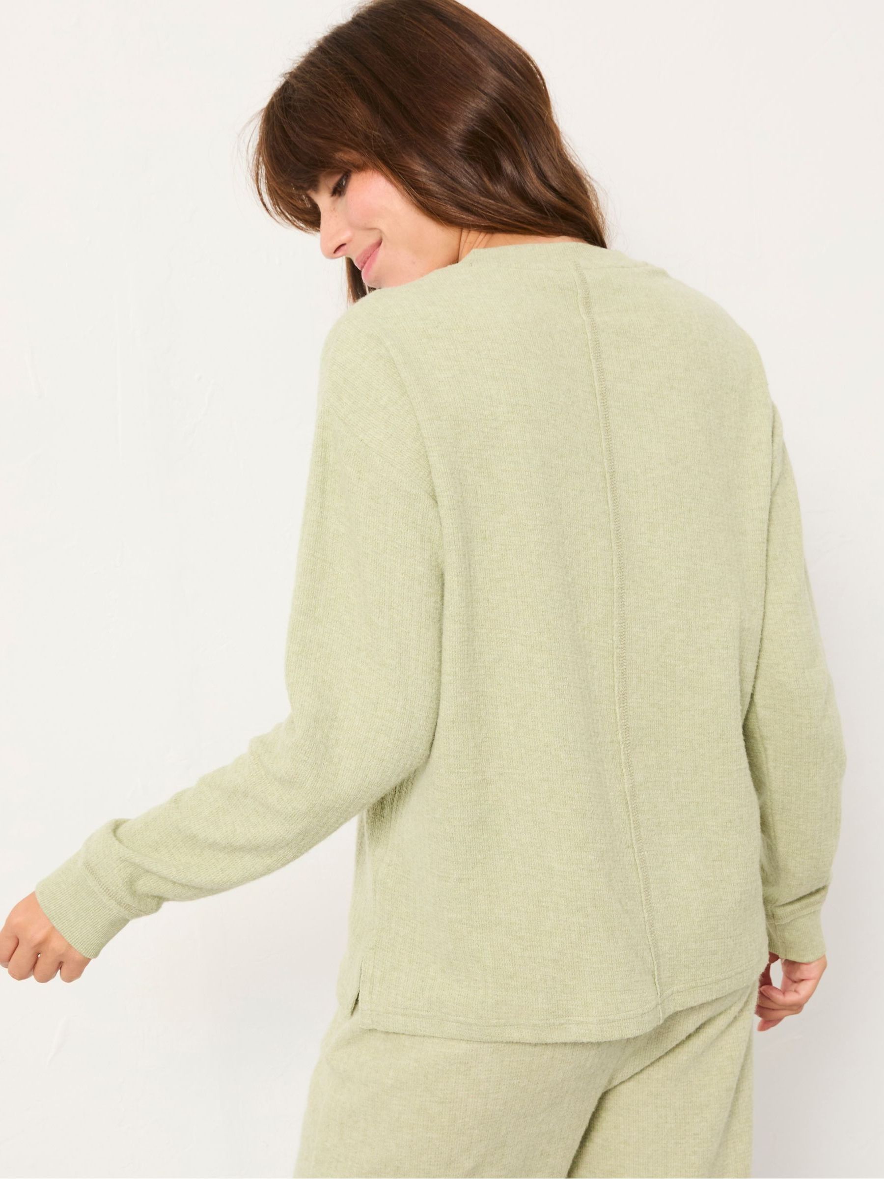 Pistachio Green Henley Lounge Top - Image 2 of 4