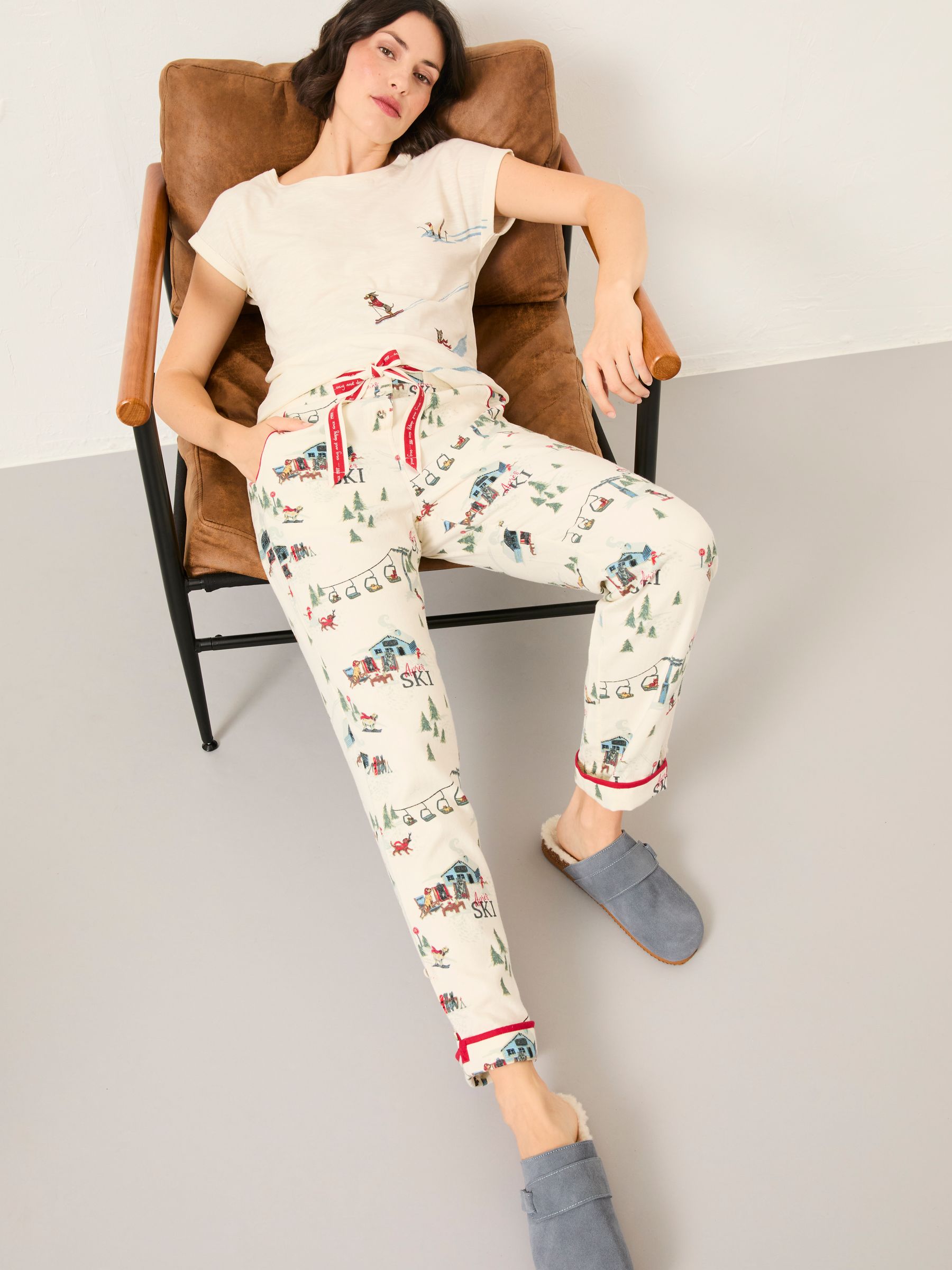Eva Ivory Apres Ski Pyjama Bottoms - Image 4 of 5