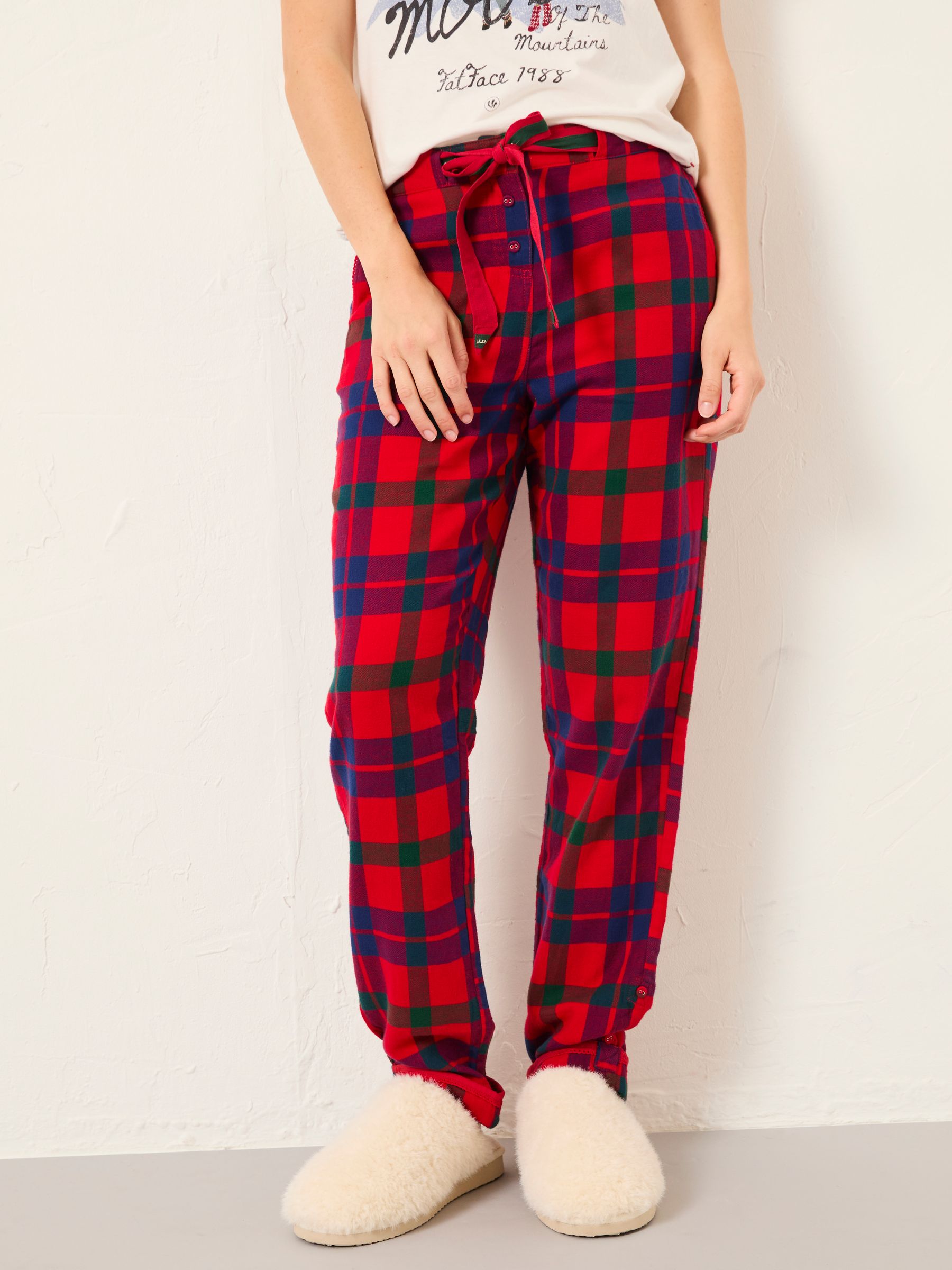 Eva Shelter Red Alpine Check Pyjama Bottoms - Image 1 of 6
