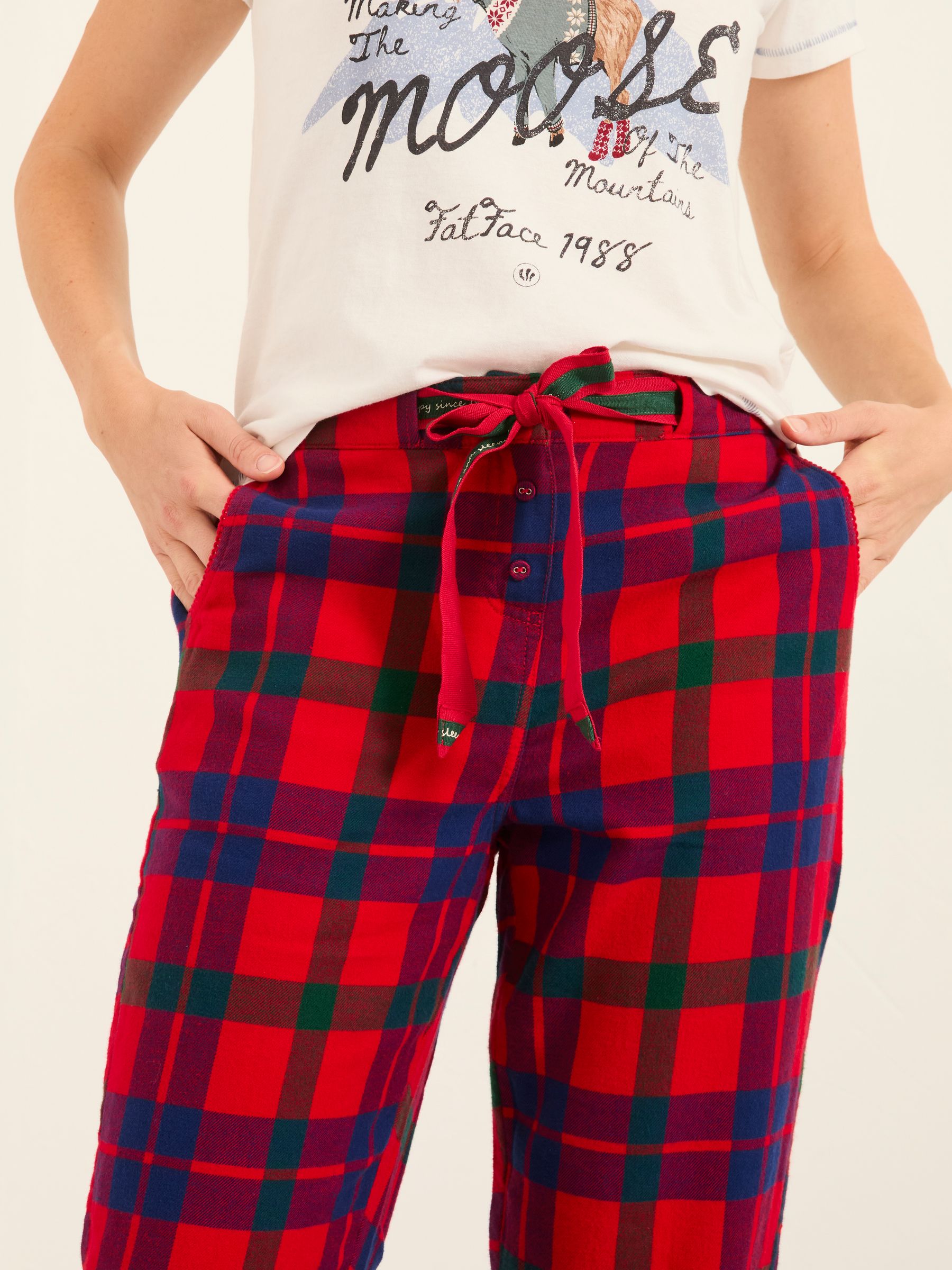 Eva Shelter Red Alpine Check Pyjama Bottoms - Image 4 of 6