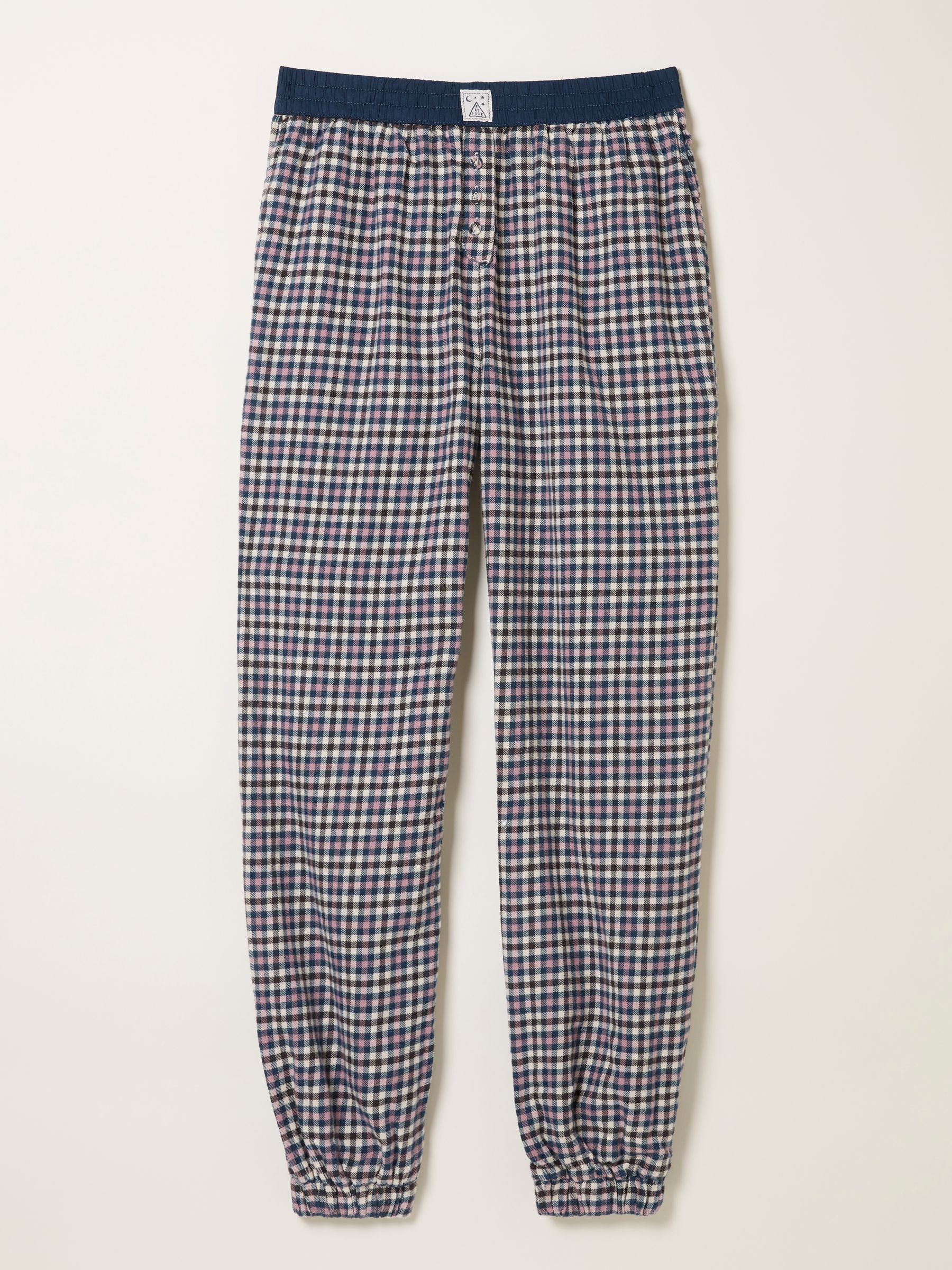 Rae Purple Mini Check Boyfriend Pyjama Bottoms - Image 1 of 1