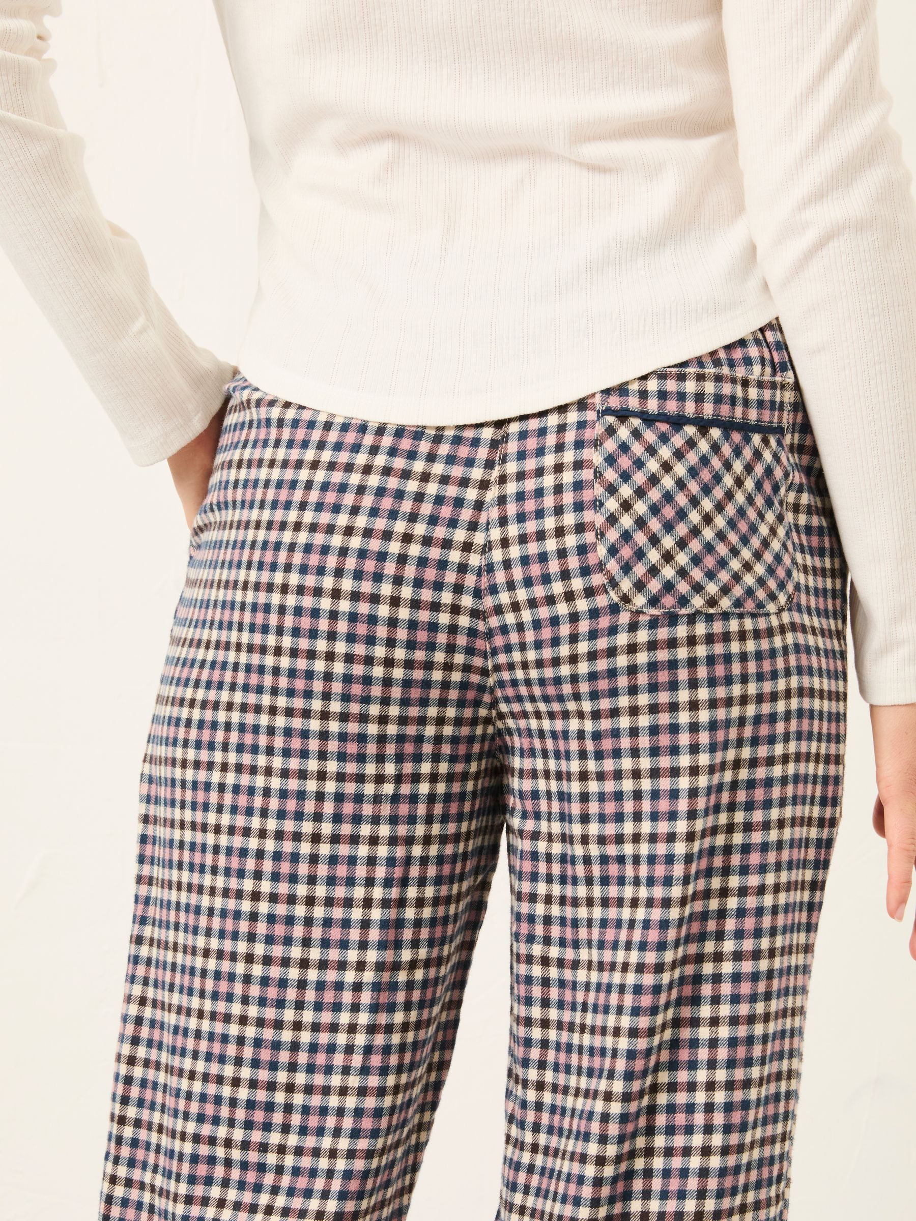 Rae Purple Mini Check Boyfriend Pyjama Bottoms - Image 4 of 6