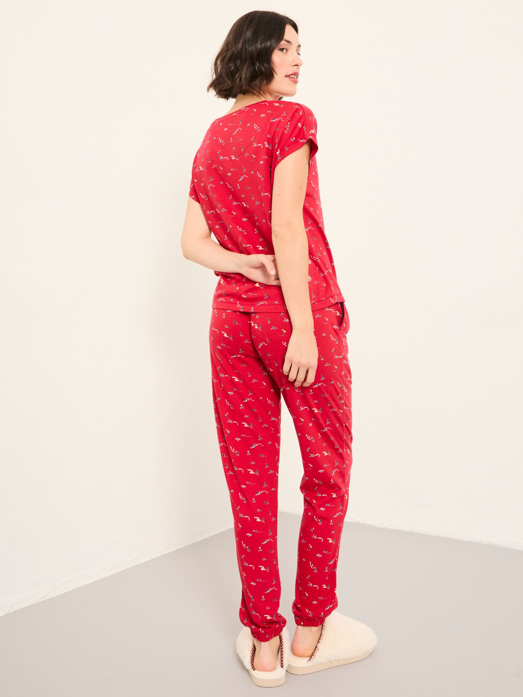 Red Ski Ditsy Jersey Pyjama Set - Image 2 of 8 Red Ski Ditsy Jersey Pyjama Set - Image 2 of 8