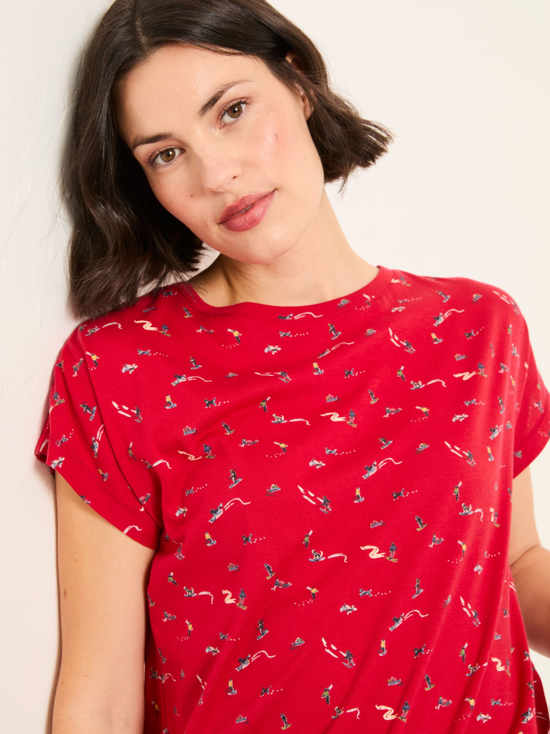 Red Ski Ditsy Jersey Pyjama Set - Image 5 of 8