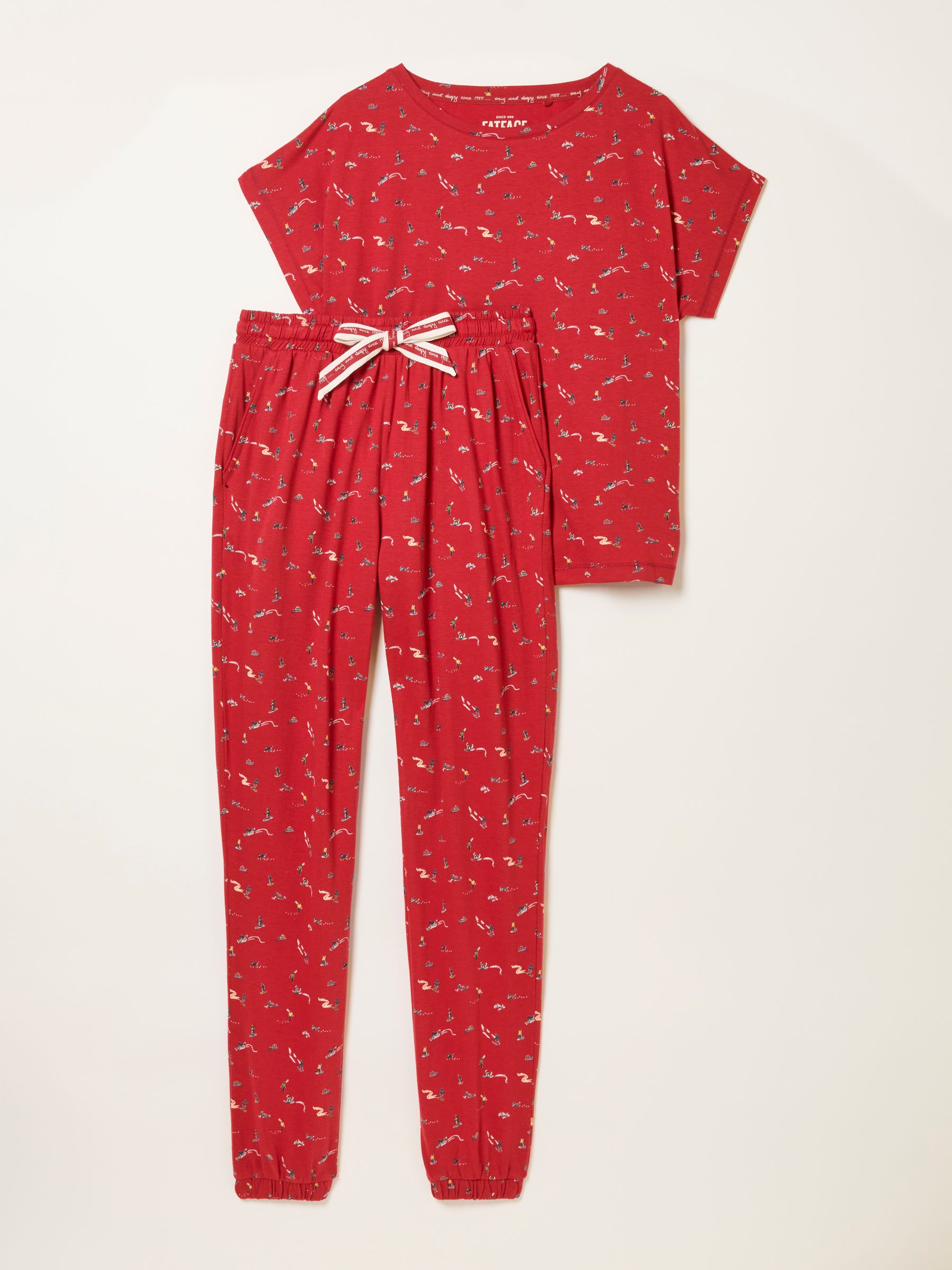 Red Ski Ditsy Jersey Pyjama Set - Image 7 of 8
