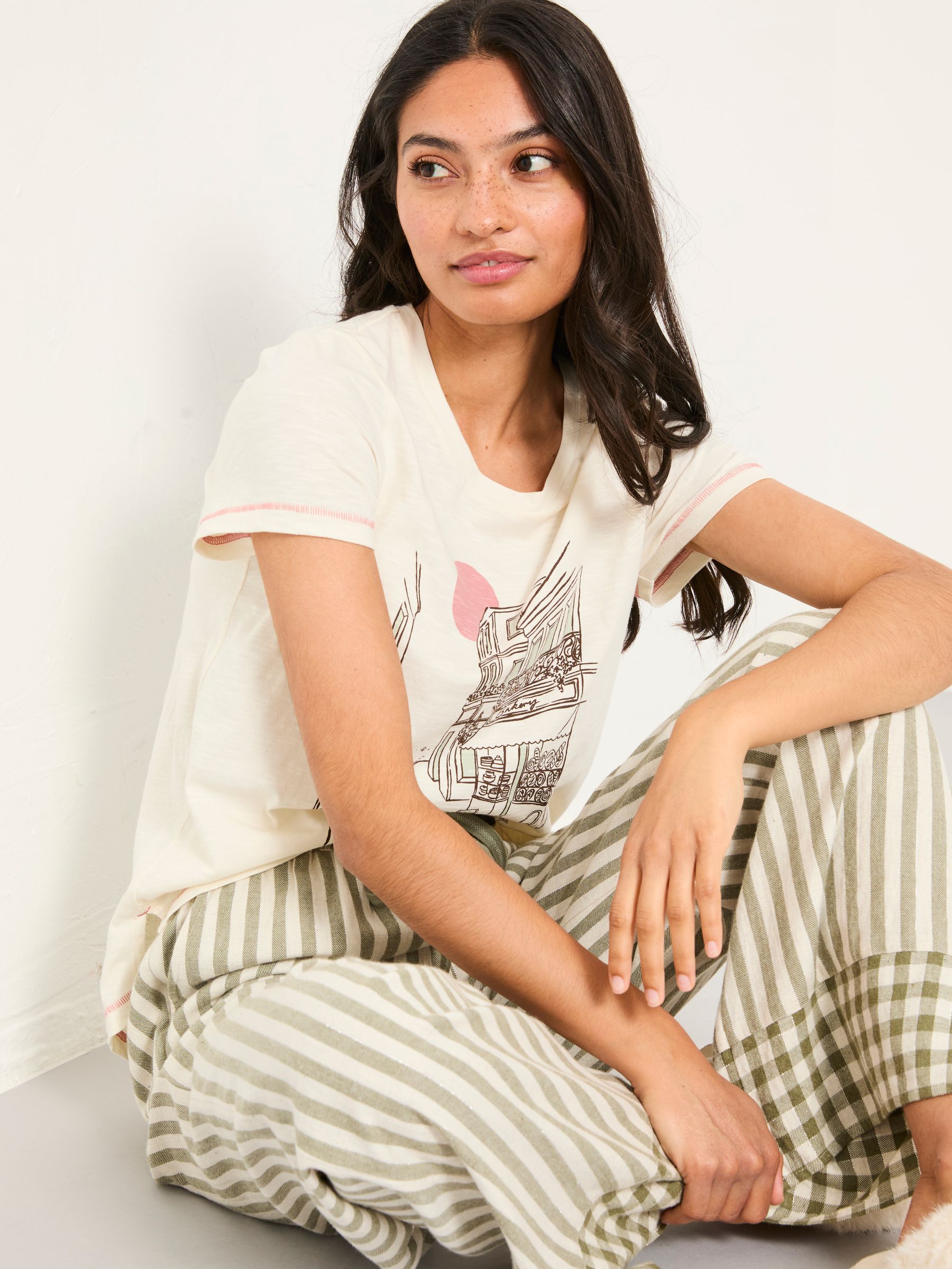 Lola Green Metallic Stripe Pyjama Bottoms - Image 3 of 6