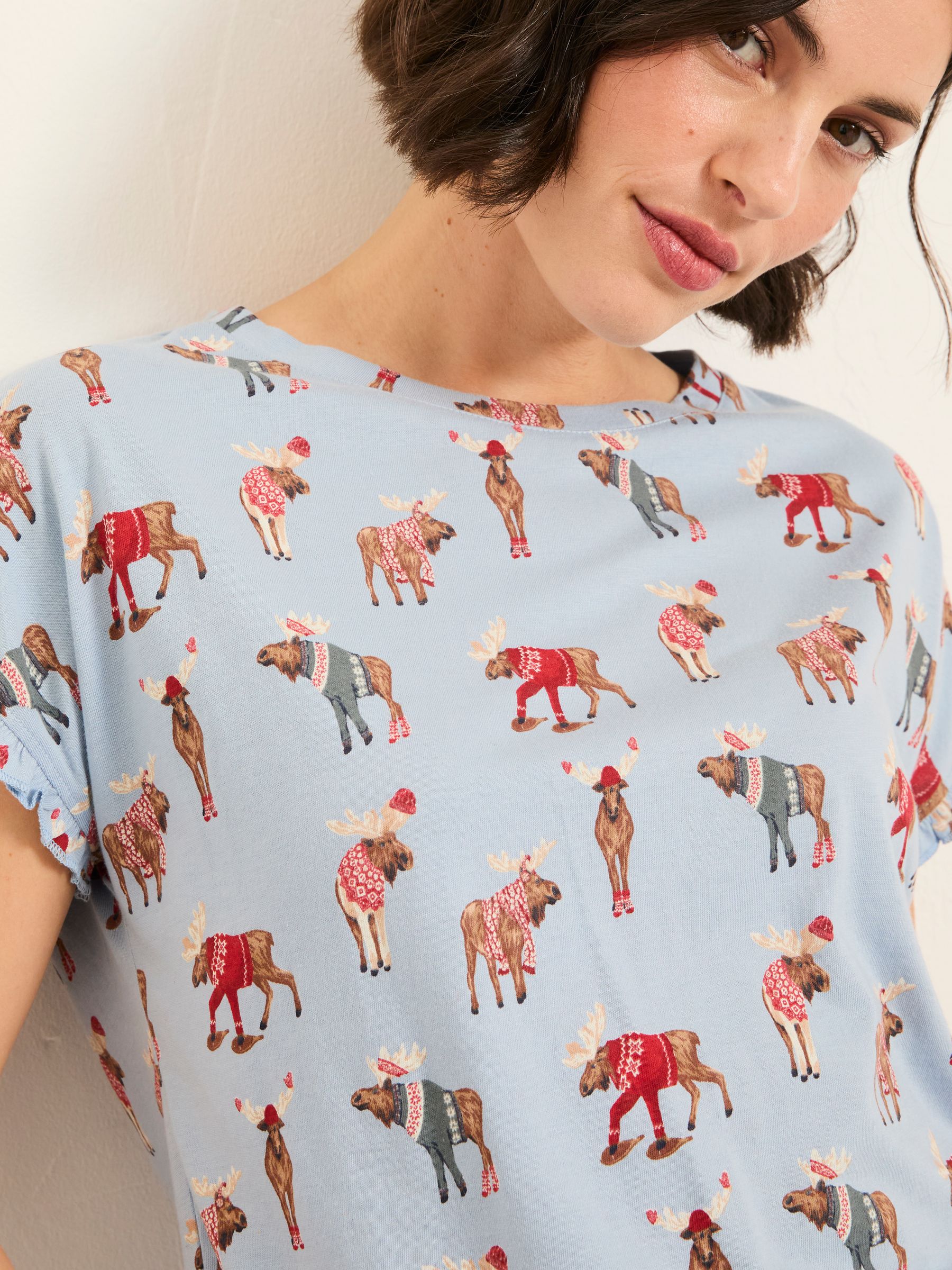 Blue Shelter Moose Jersey Pyjama Set - Image 3 of 7