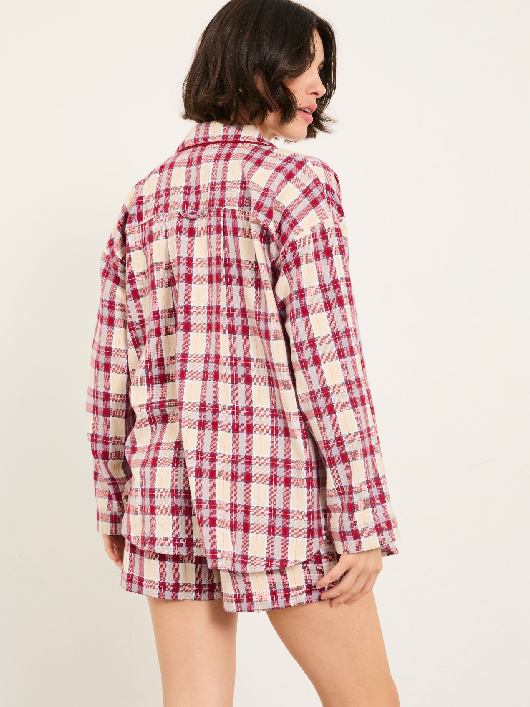 Purple Woven Check Pyjama Short Set - Image 2 of 7 Purple Woven Check Pyjama Short Set - Image 2 of 7