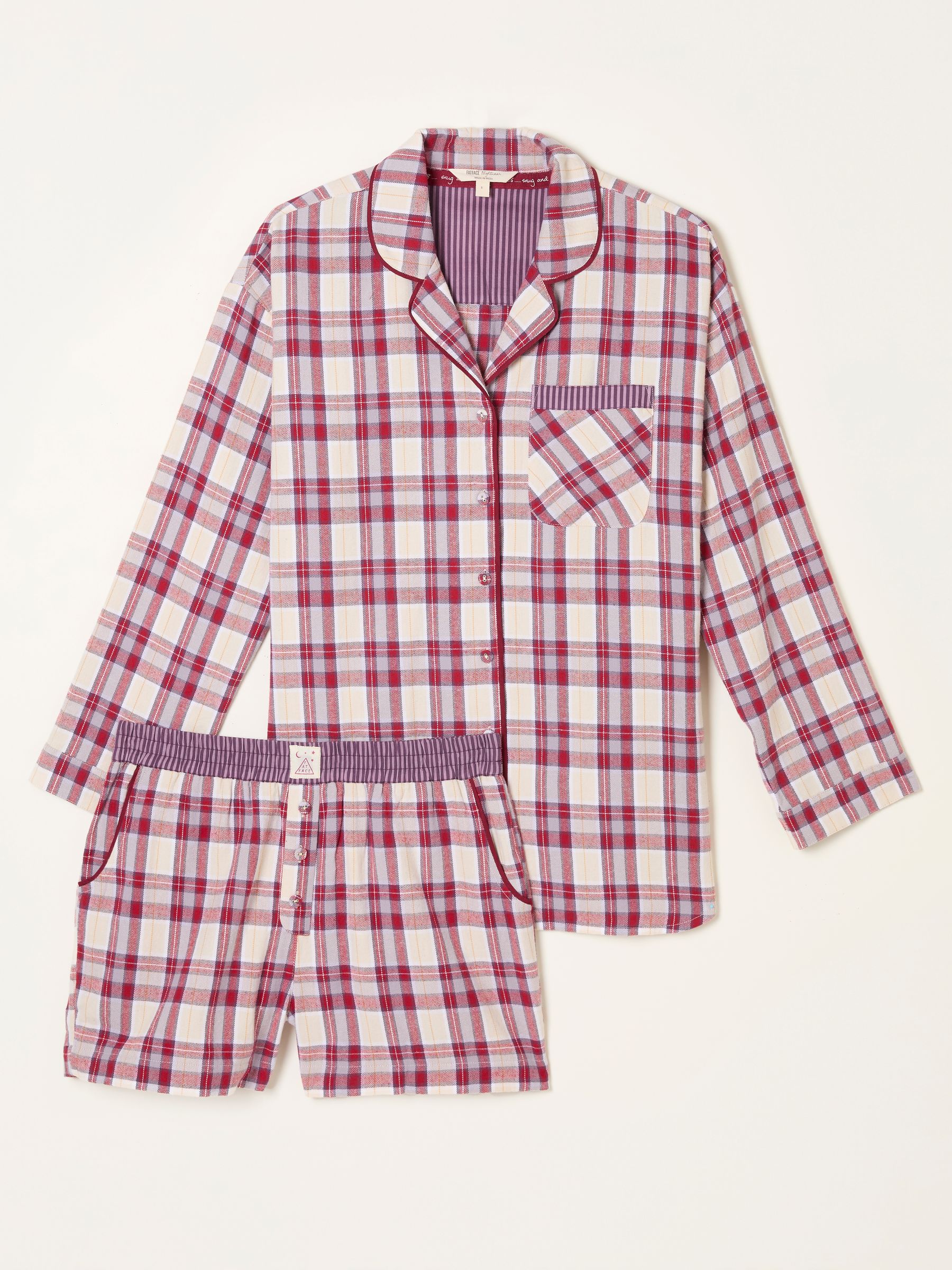 Purple Woven Check Pyjama Short Set - Image 6 of 7