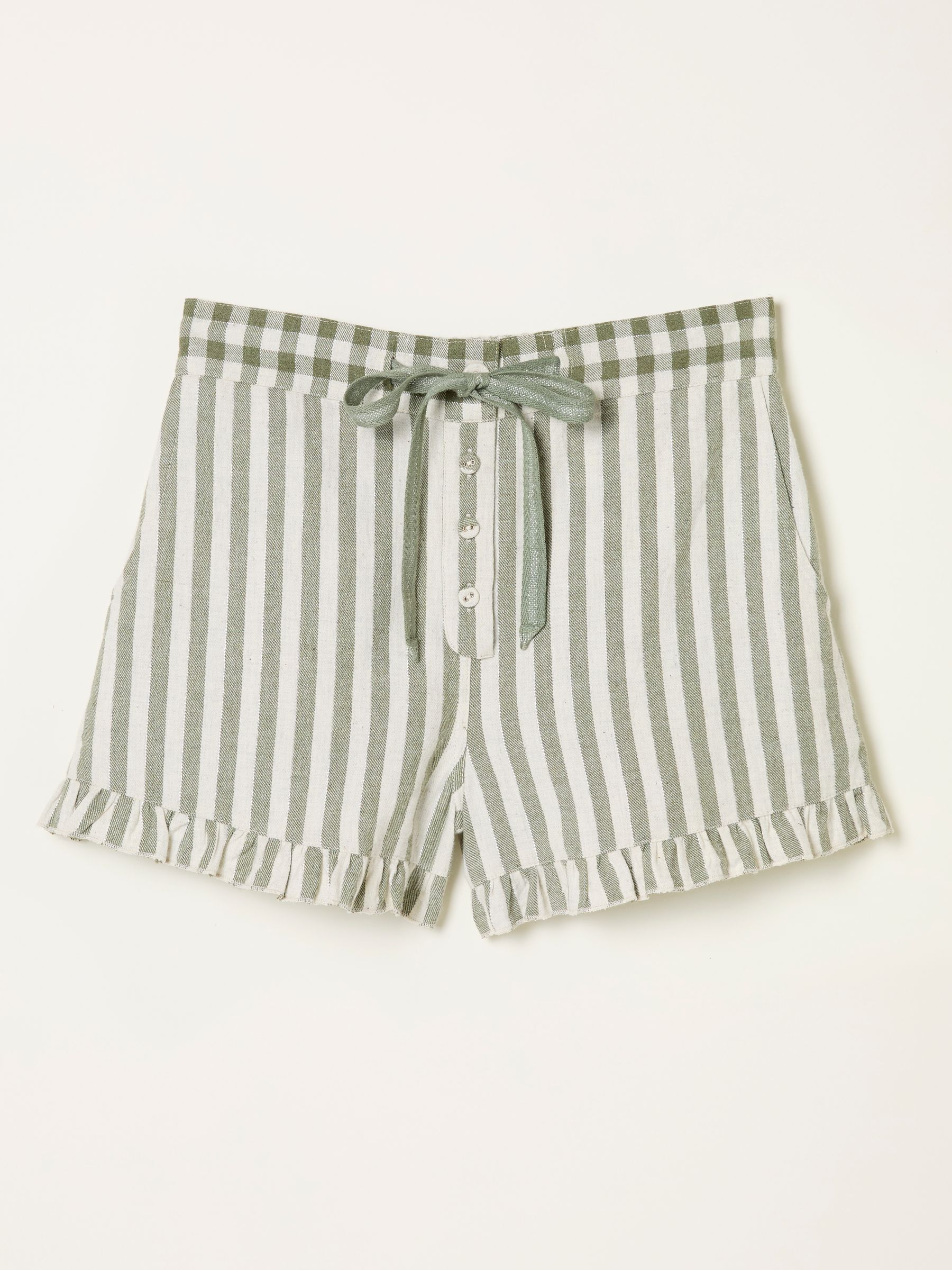 Green Metallic Stripe Frill Pyjama Shorts - Image 5 of 6