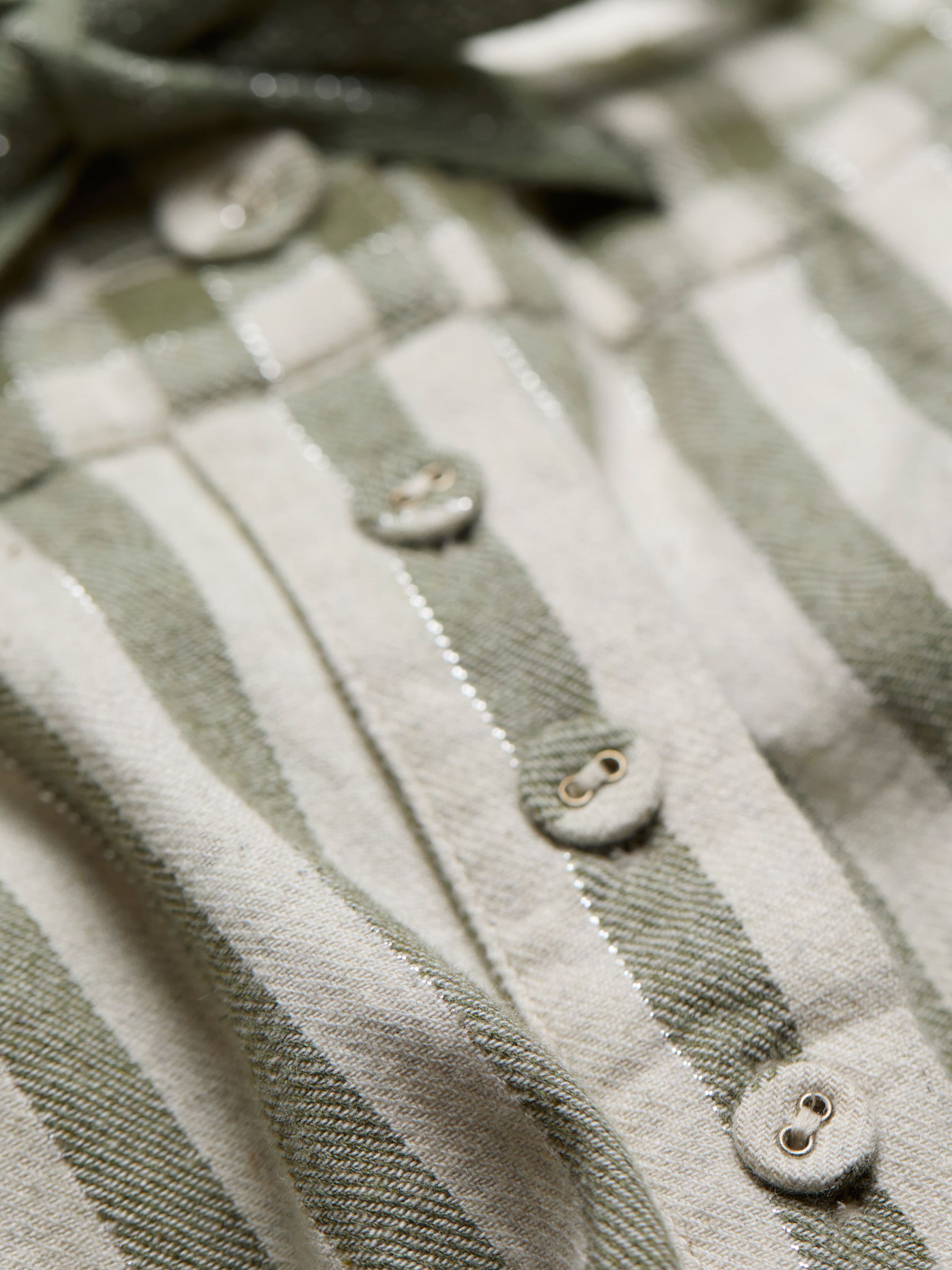 Green Metallic Stripe Frill Pyjama Shorts - Image 6 of 6