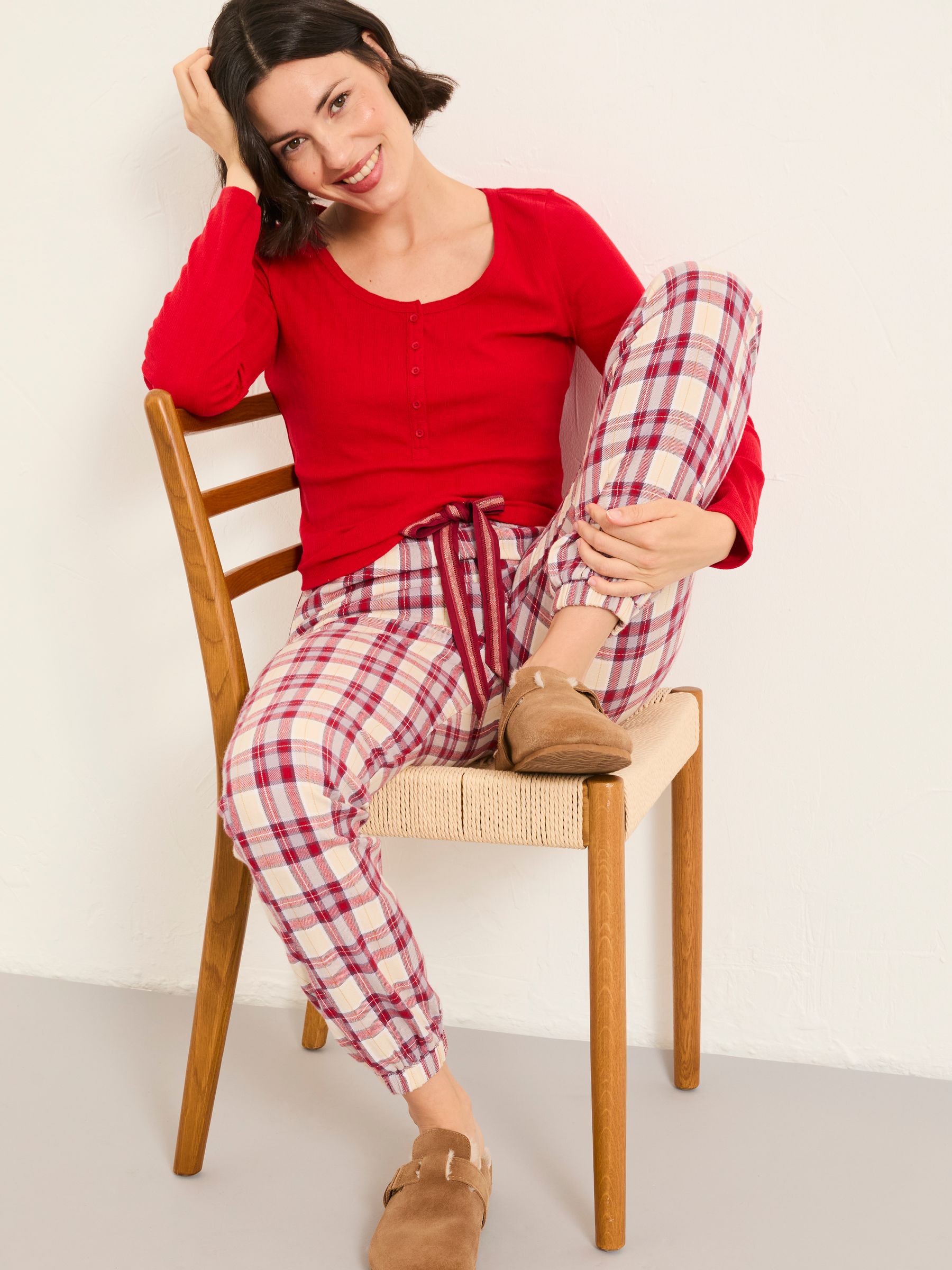 Hattie Red Henley Pyjama Top - Image 4 of 6