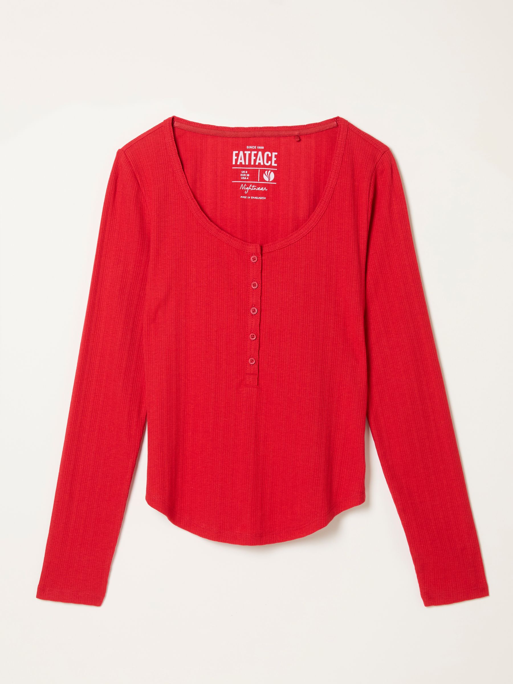 Hattie Red Henley Pyjama Top - Image 6 of 6 Hattie Red Henley Pyjama Top - Image 6 of 6