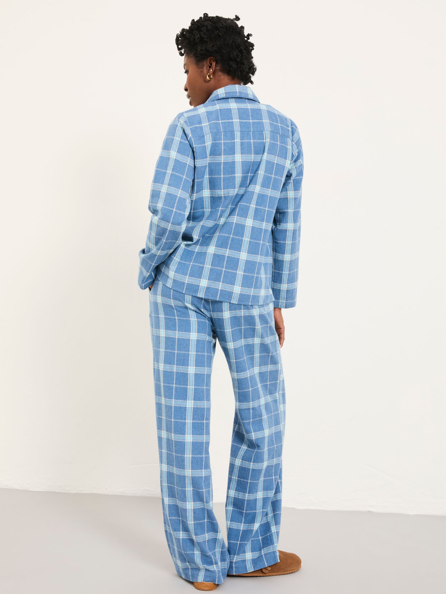 Blue Metallic Check Pyjama Set - Image 2 of 8 Blue Metallic Check Pyjama Set - Image 2 of 8