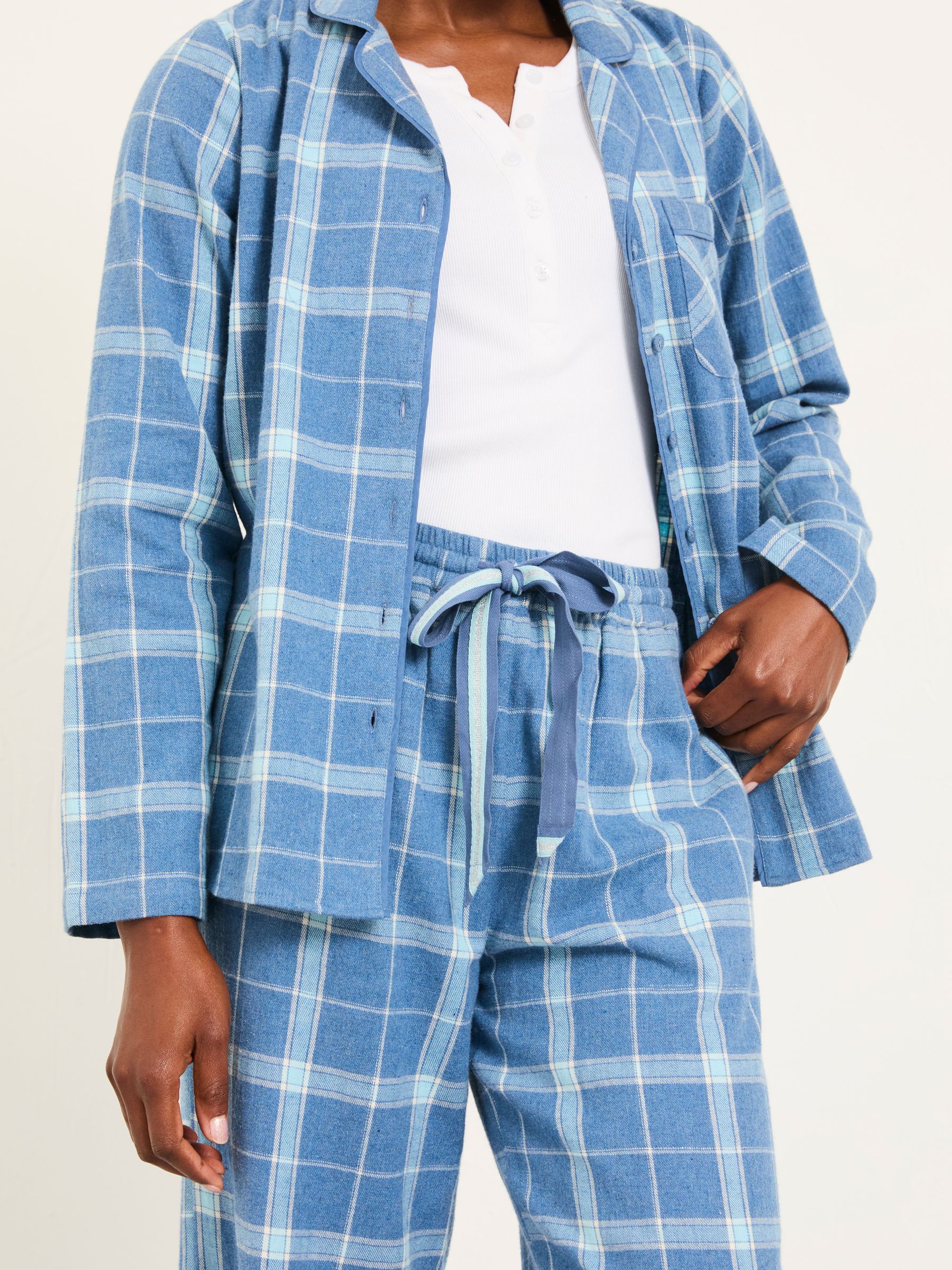 Blue Metallic Check Pyjama Set - Image 4 of 8