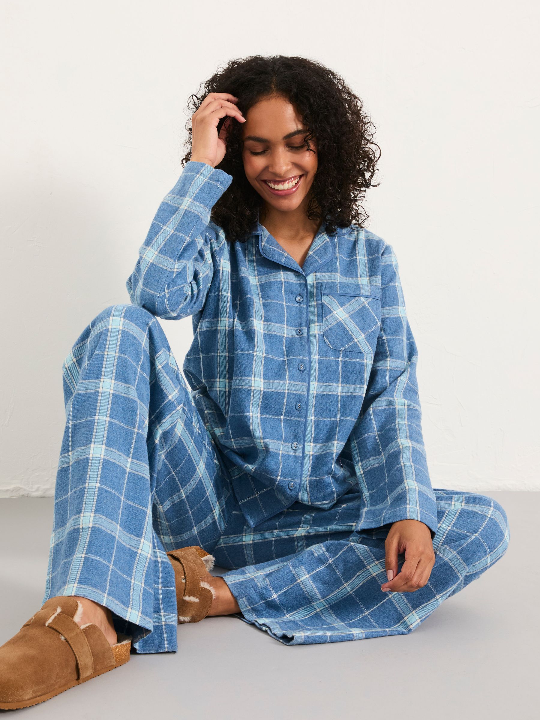 Blue Metallic Check Pyjama Set - Image 6 of 8