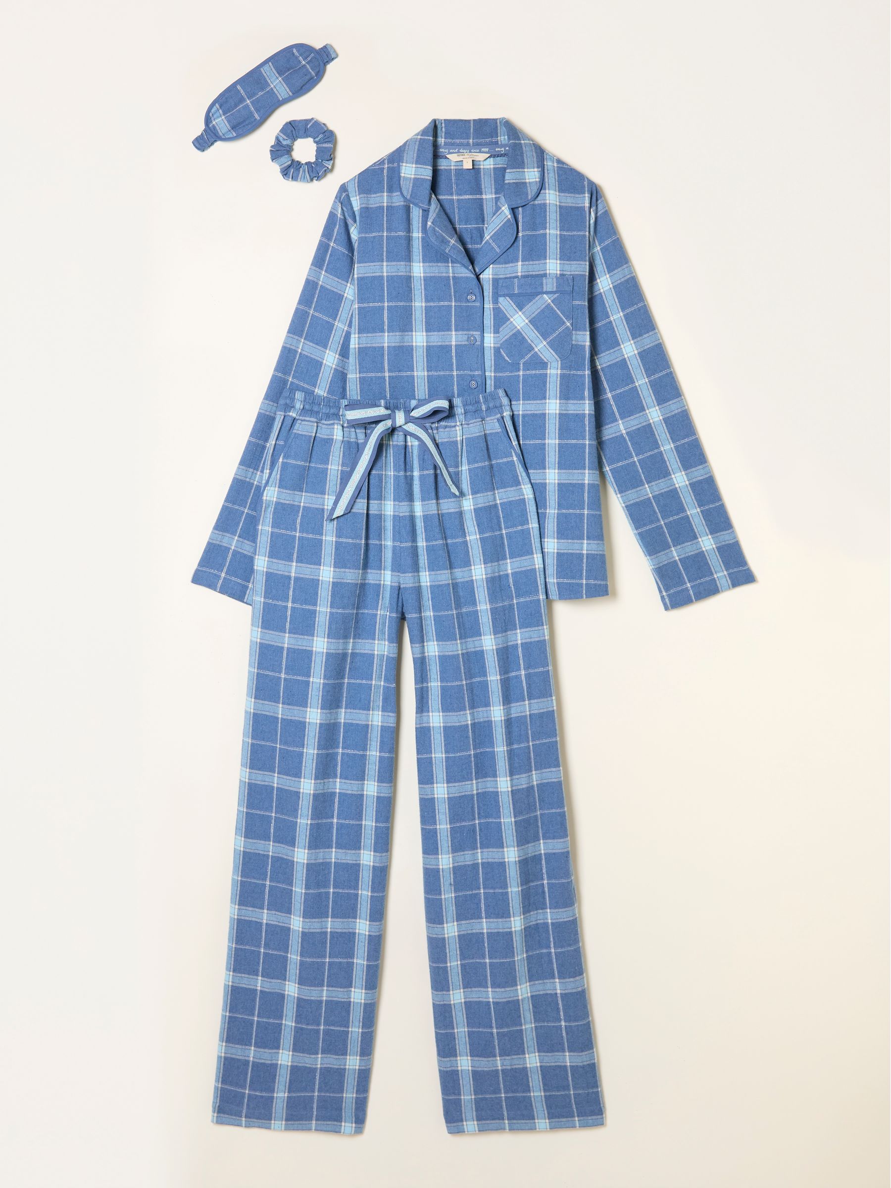 Blue Metallic Check Pyjama Set - Image 7 of 8