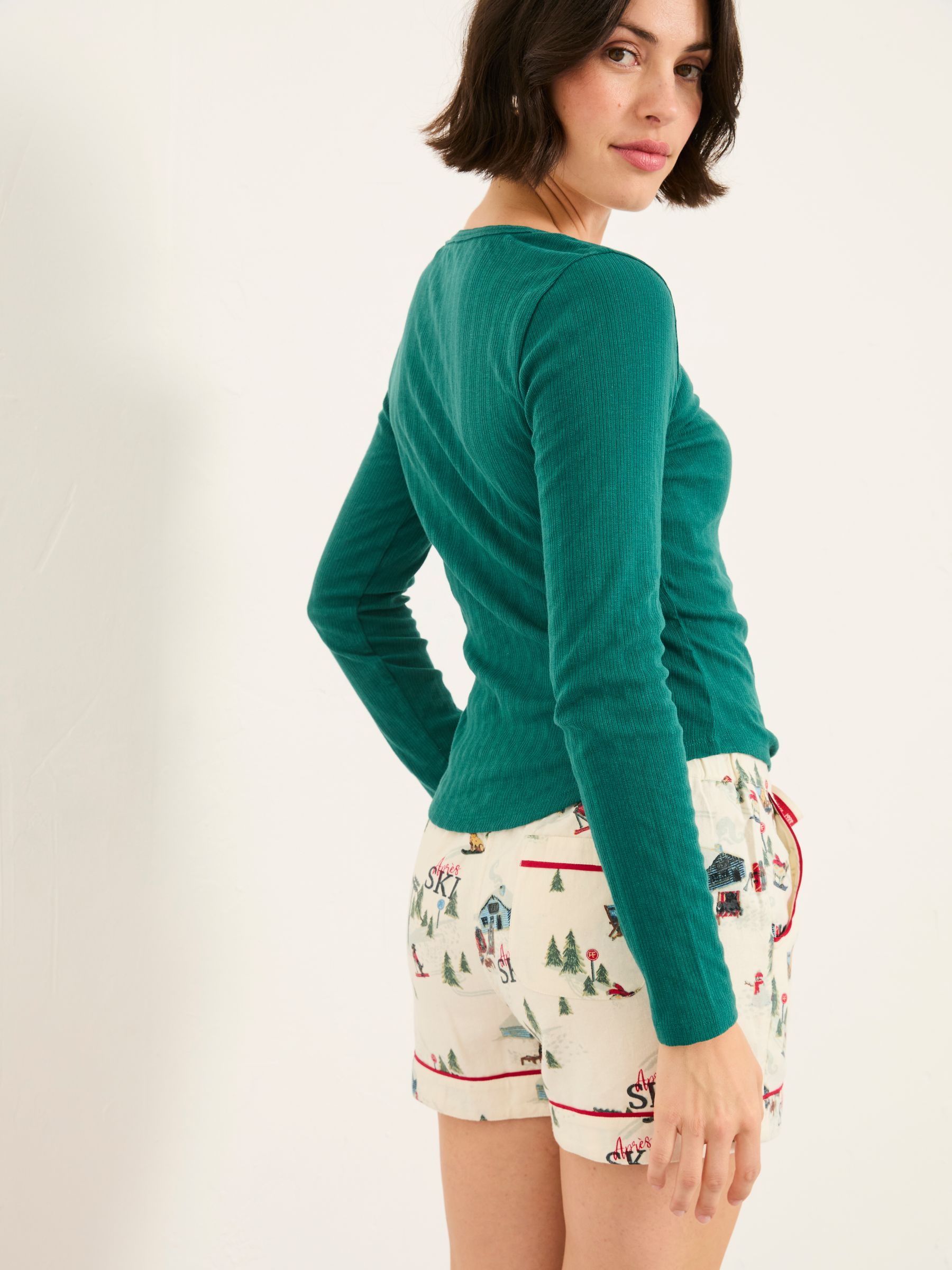 Hattie Green Henley Pyjama Top - Image 2 of 5 Hattie Green Henley Pyjama Top - Image 2 of 5